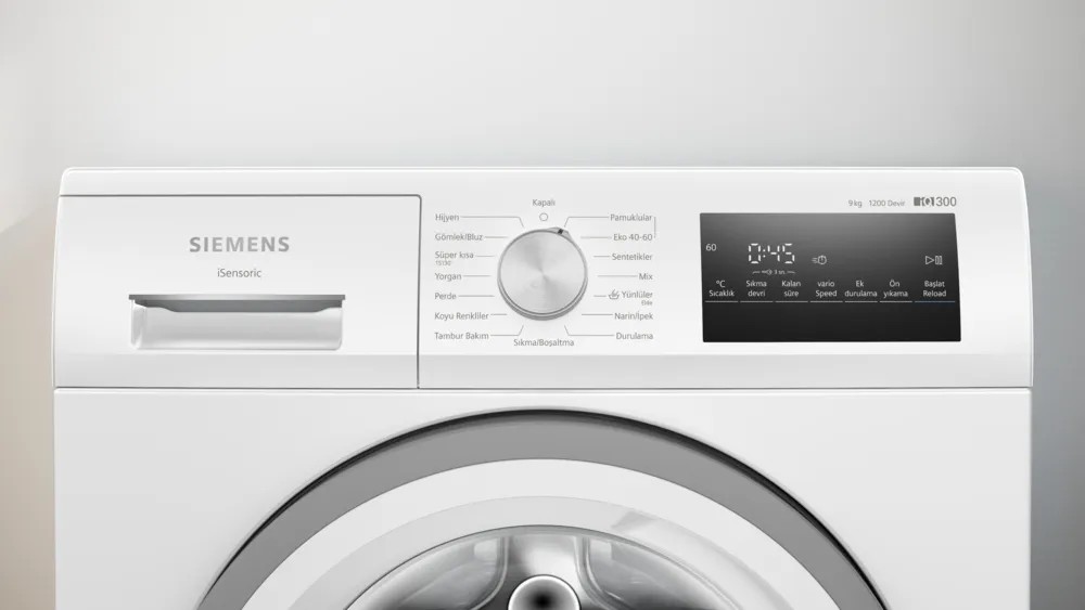 iQ300 WM12N200TR Çamaşır Makinesi 9 kg 1200 dev./dak., Beyaz