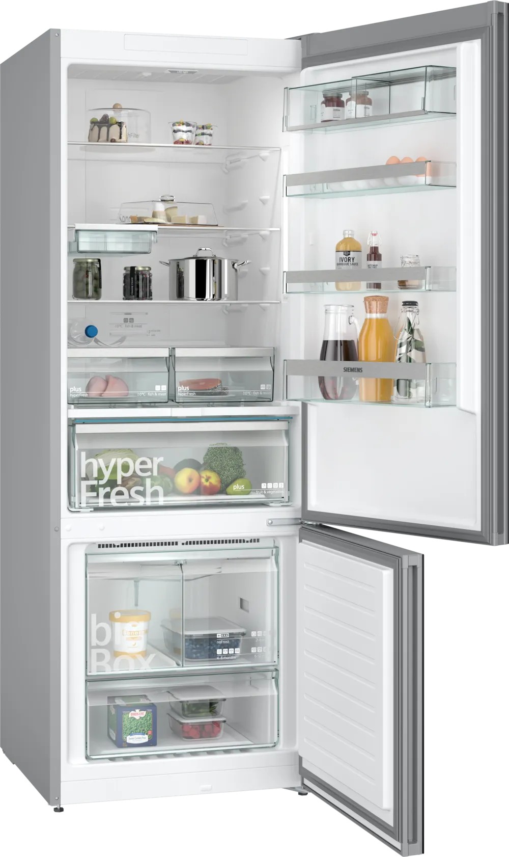 iQ500 KG56NLBE0N Alttan Donduruculu Buzdolabı 193 x 70 cm Siyah, Total noFrost
