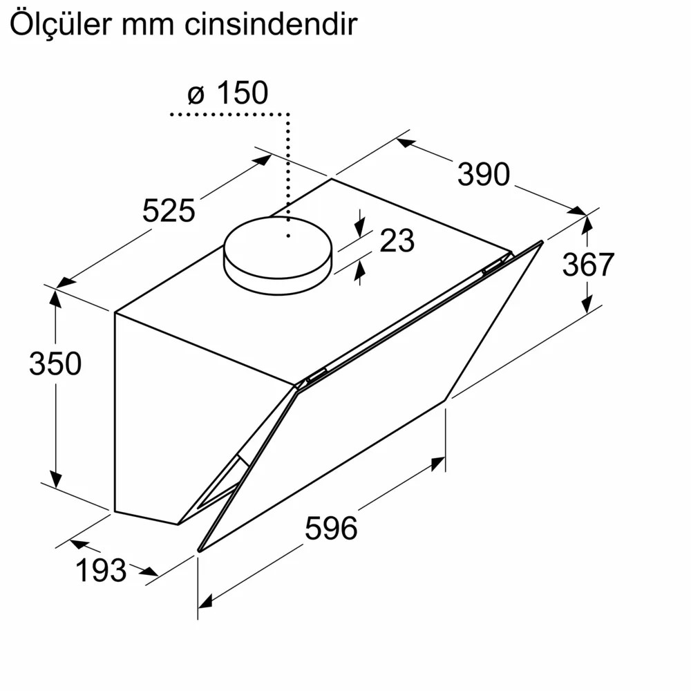 iQ300 Duvar Tipi Davlumbaz 60 cm Beyaz Cam Yüzey, Beyaz