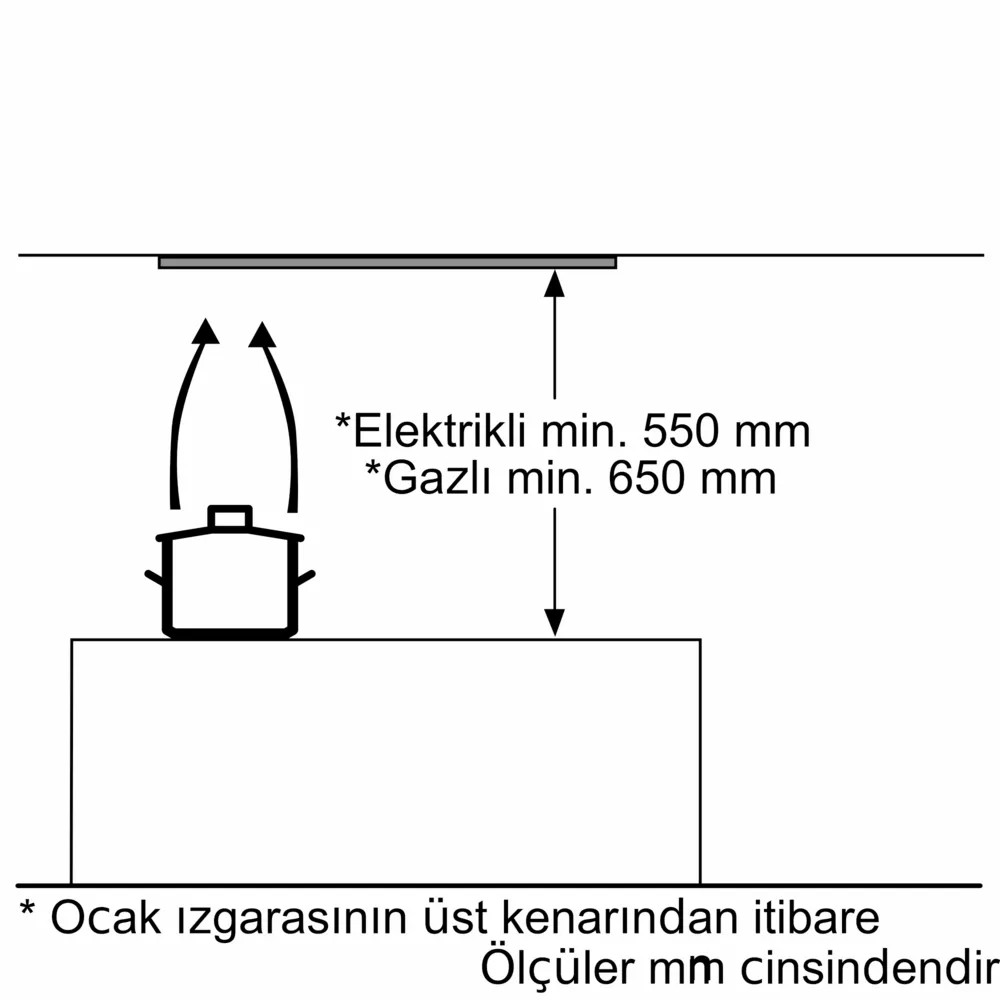 iQ100 LB53NAA30 Gömme Aspiratör 53 cm Antrasit
