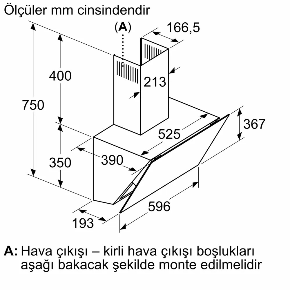iQ300 Duvar Tipi Davlumbaz 60 cm Beyaz Cam Yüzey, Beyaz