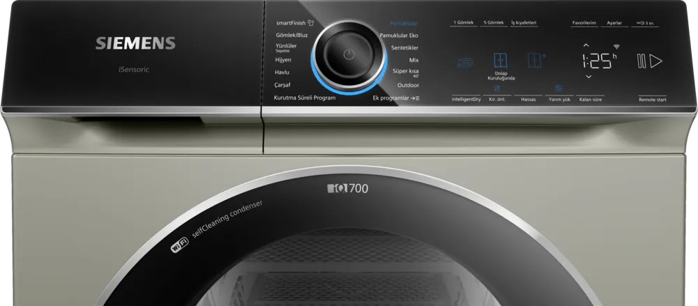 iQ700 WQ45B2AXTR  Isı Pompalı Kurutma Makinesi 9 kg Gümüş