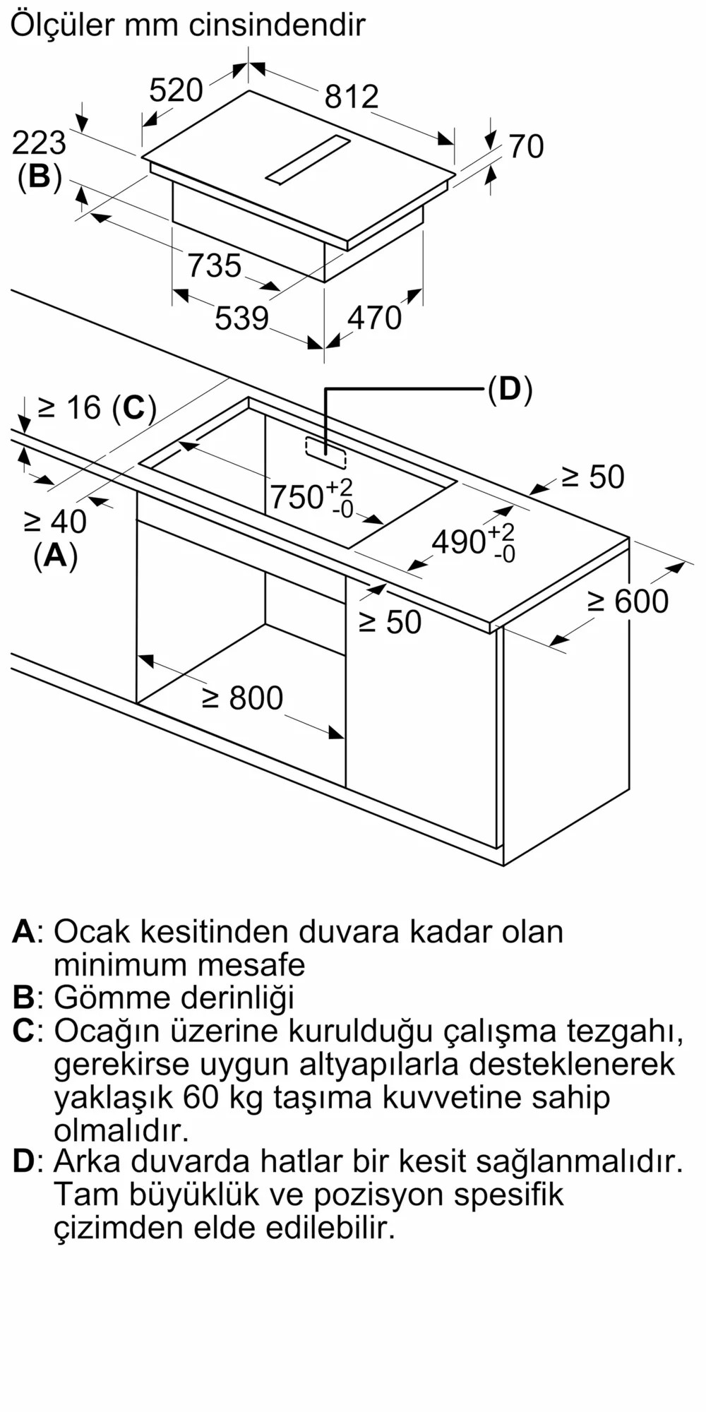 iQ700 EX875LX67E Davlumbaz Entegreli İndüksiyon Ocak,, 80 cm Çerçeveli Montaj
