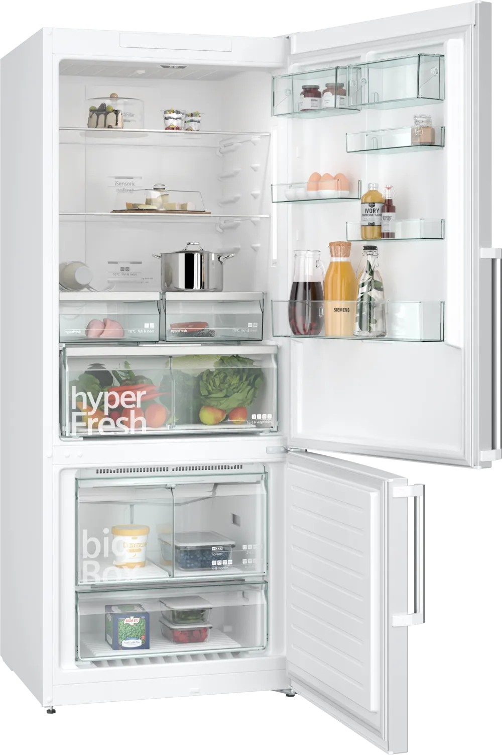 iQ500 KG76NCWE0N Alttan Donduruculu Buzdolabı 186 x 75 cm Beyaz, Total noFrost