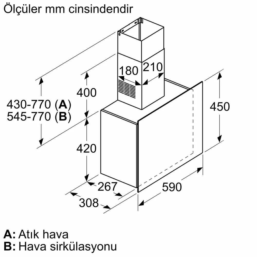 iQ300 LC65FCJ00T Duvar Tipi Davlumbaz 60 cm 