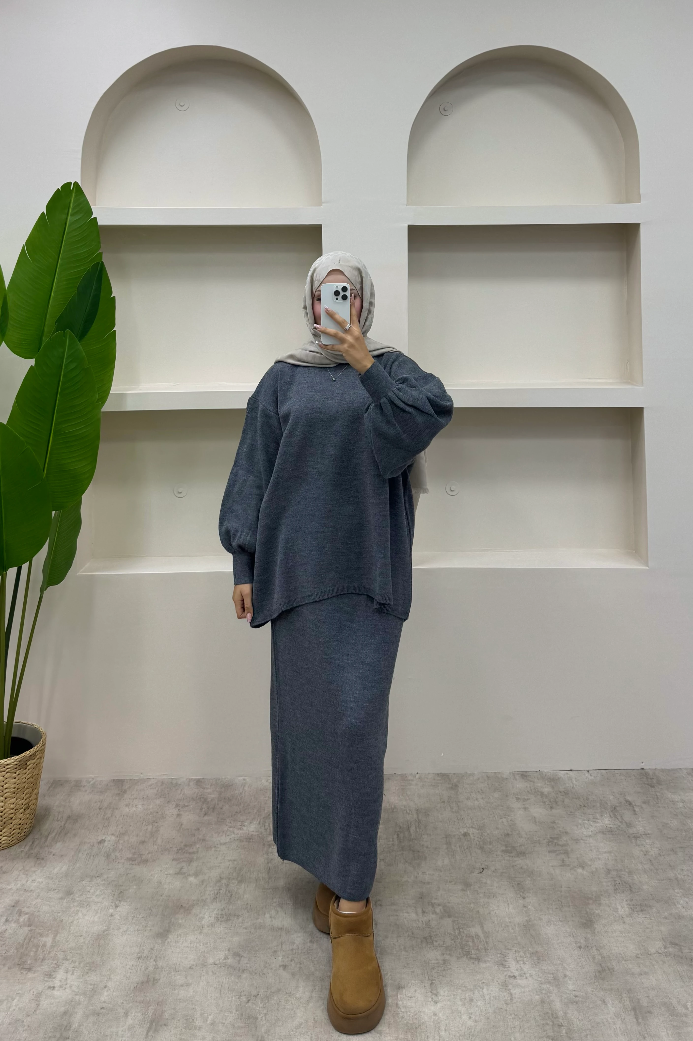 Triko Etekli Takım - Gri