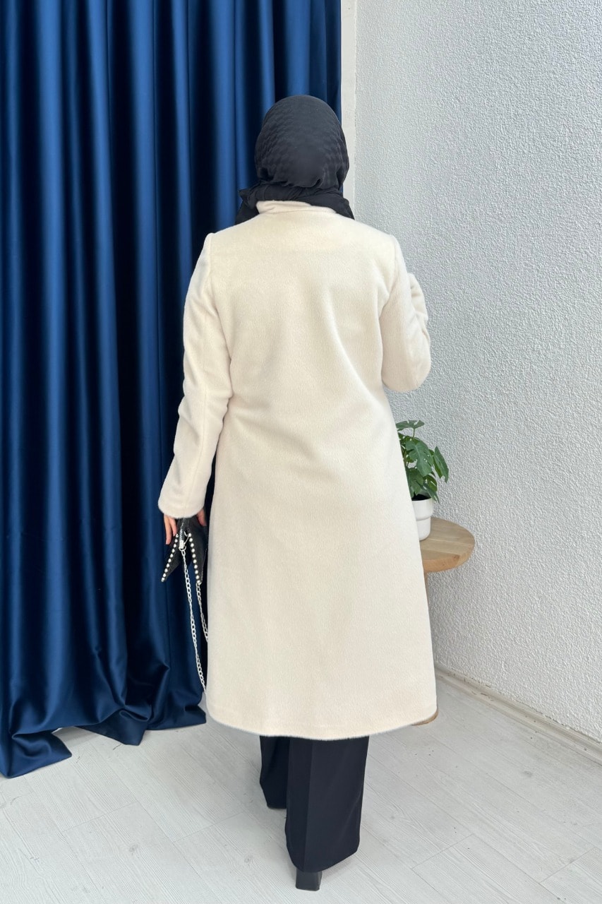 Taşlı Foks Kumaş Kaban