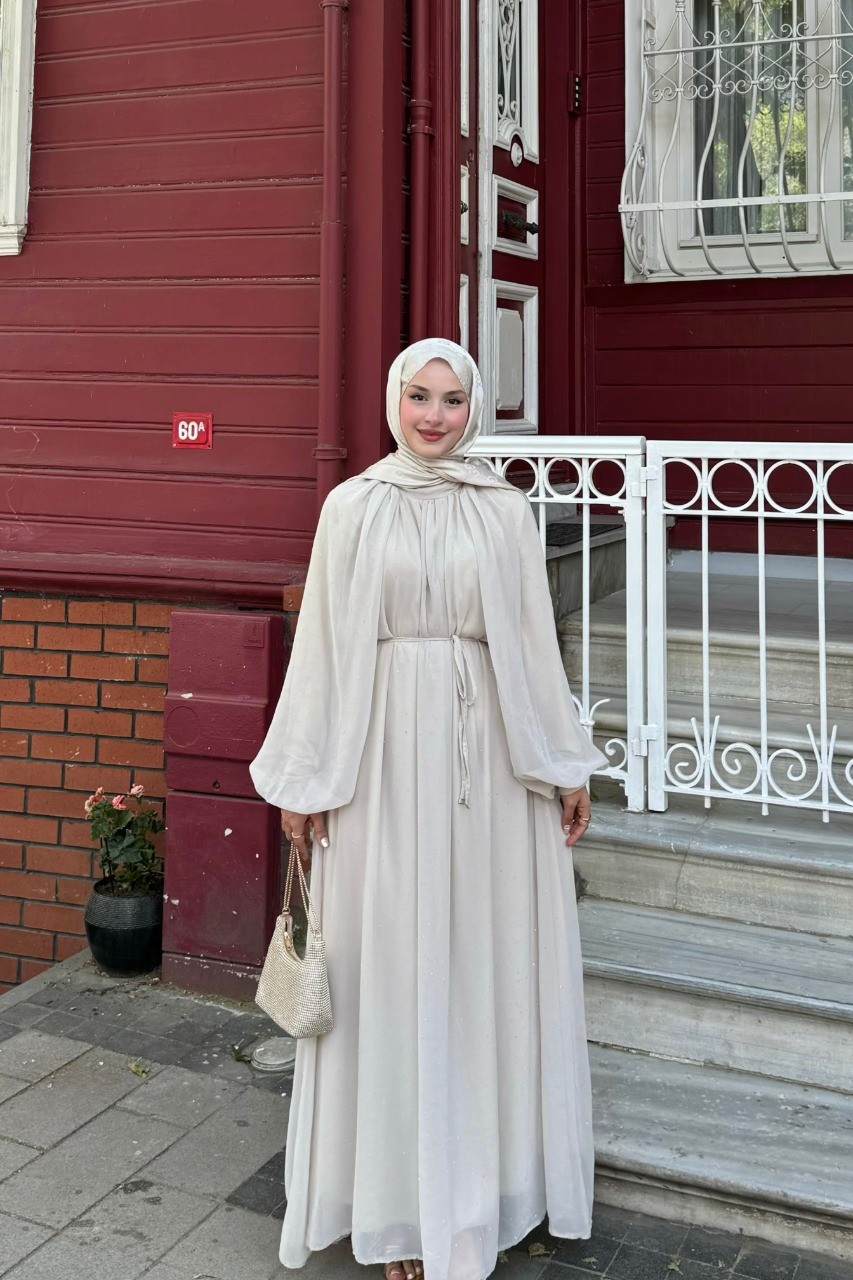 Yarasa Kol Detaylı Elbise 