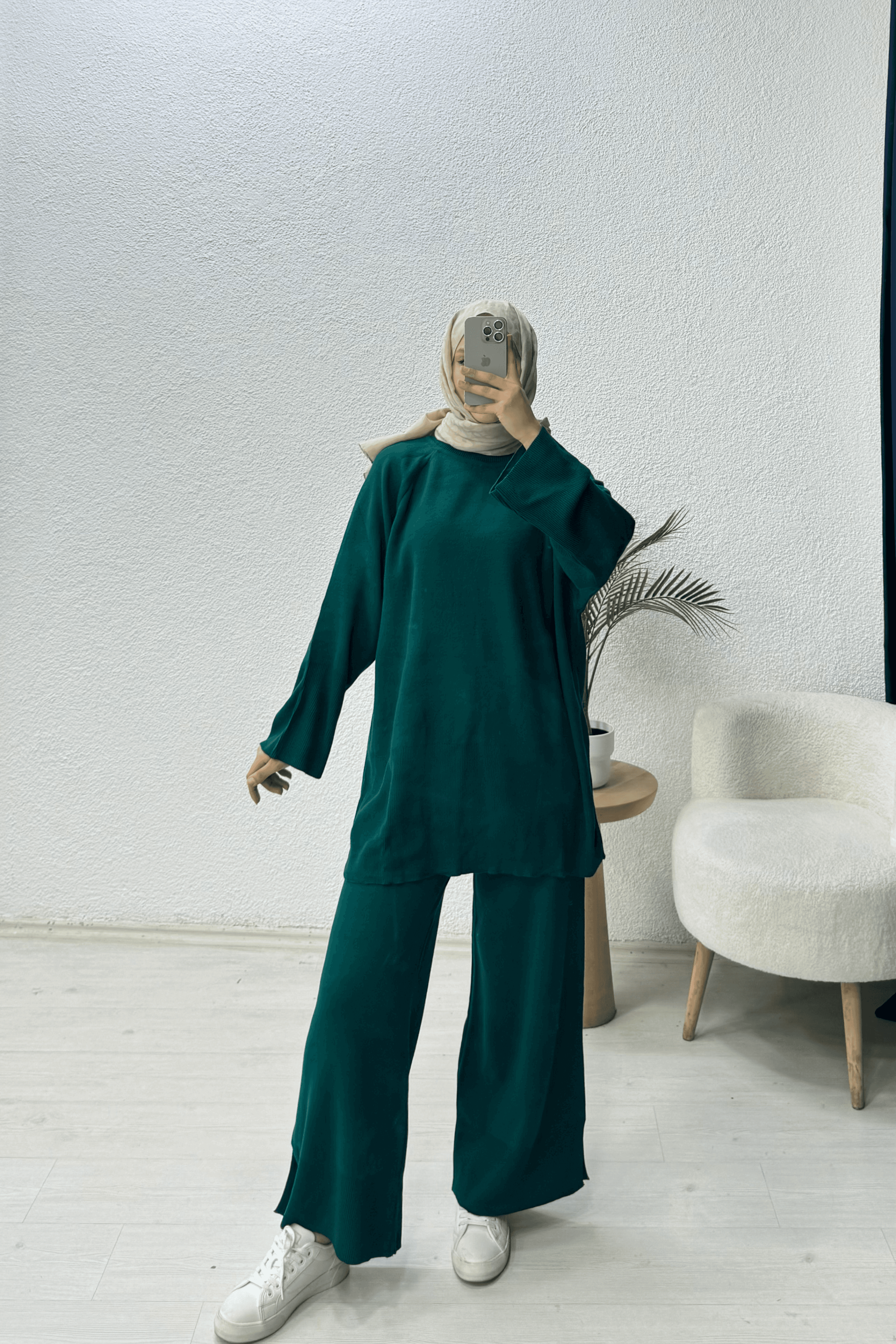 Basic Oversize Triko Takım - Haki