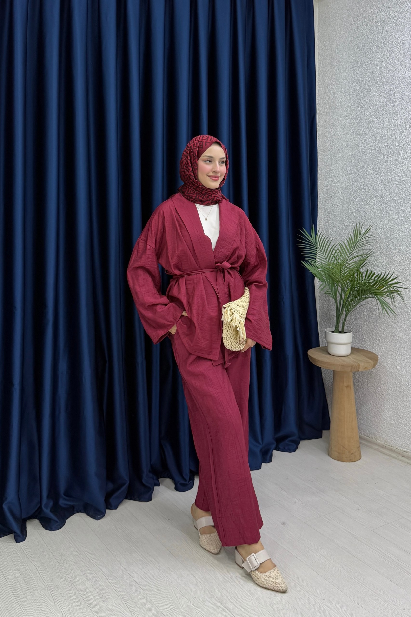 Kimono Takımı - Bordo