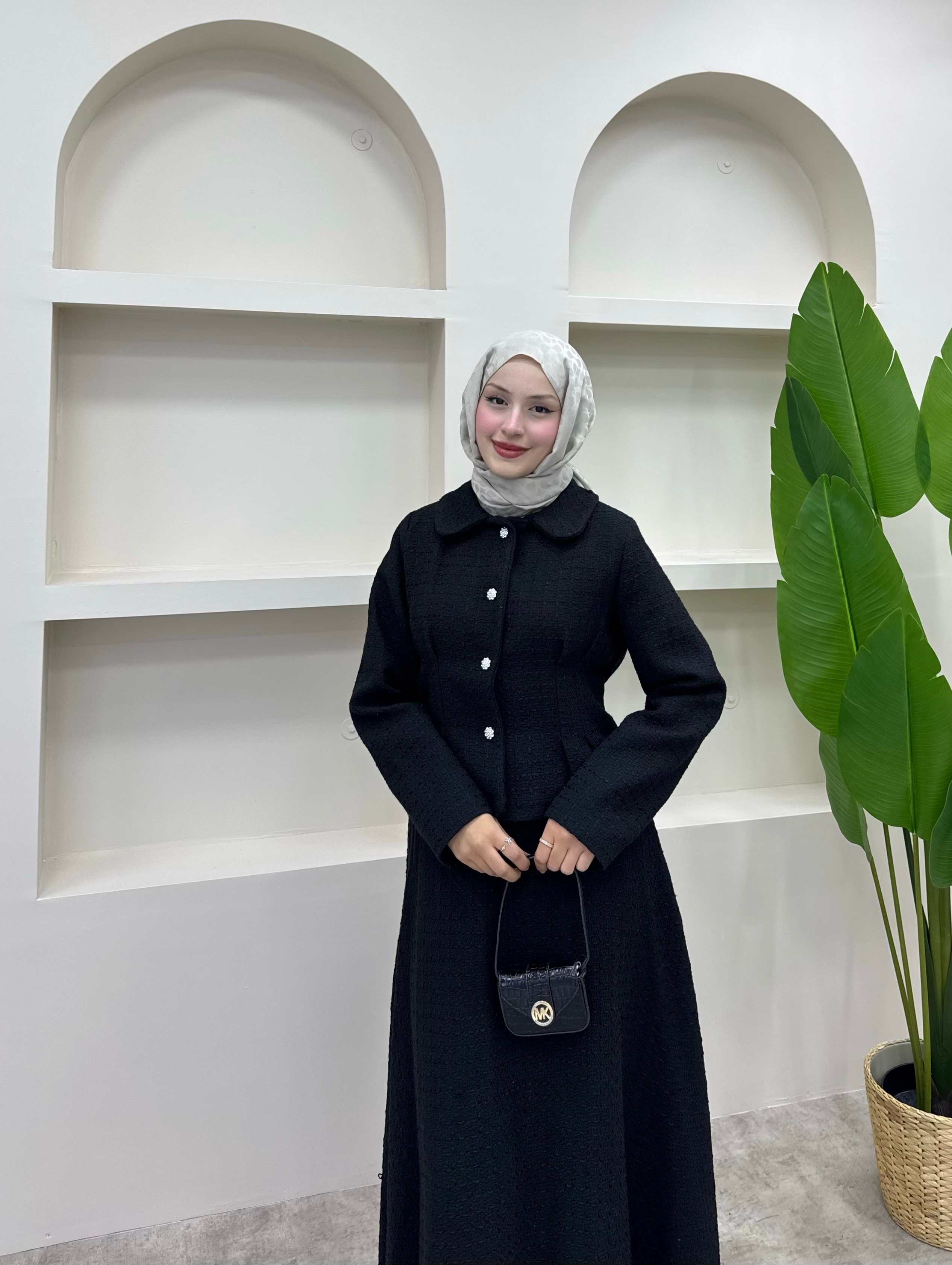 Shanel Kumaş Etekli Takım