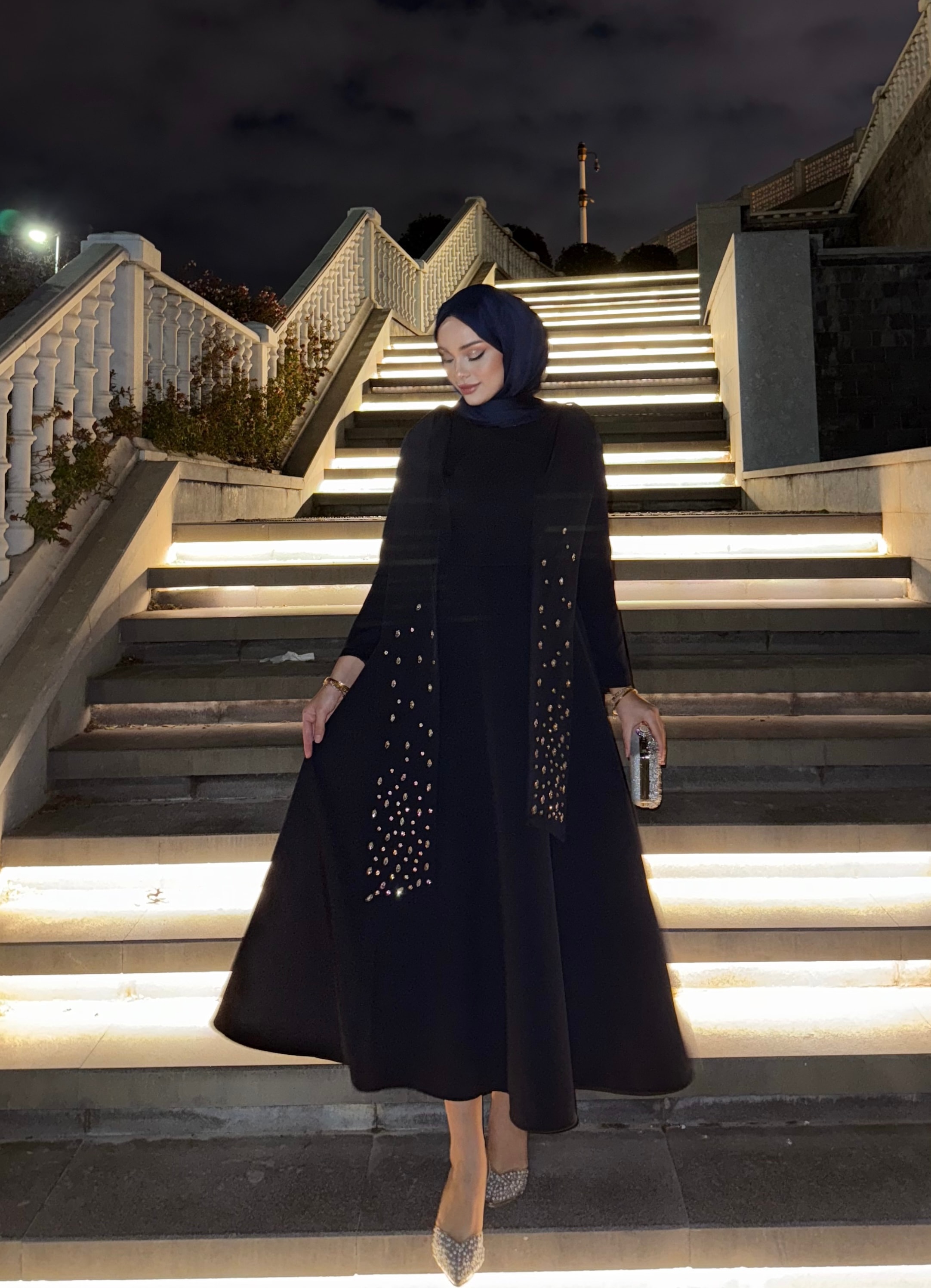 Elsa Taşlı Elbise  - Lacivert