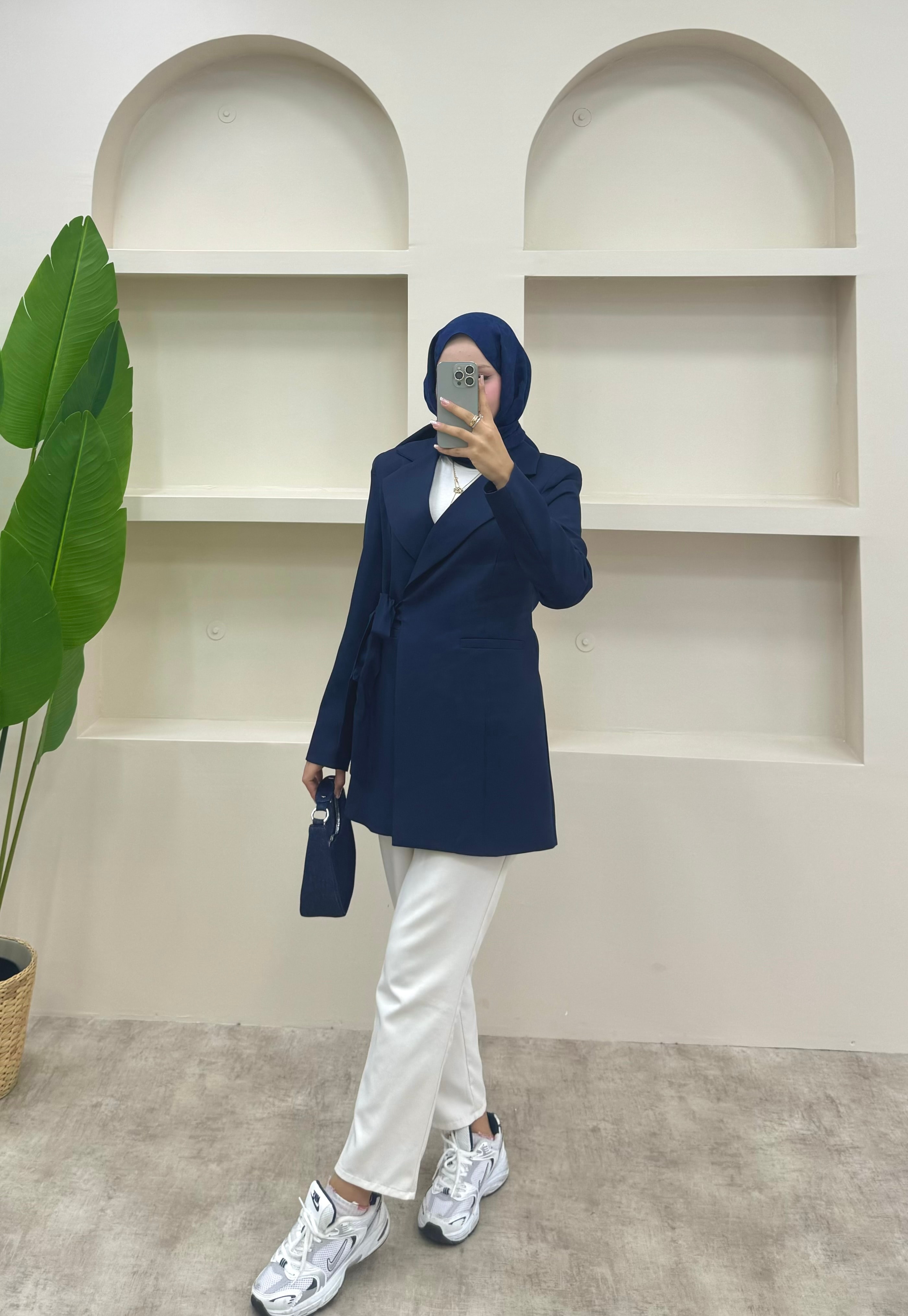 Yandan Bağlamalı Blazer Ceket 