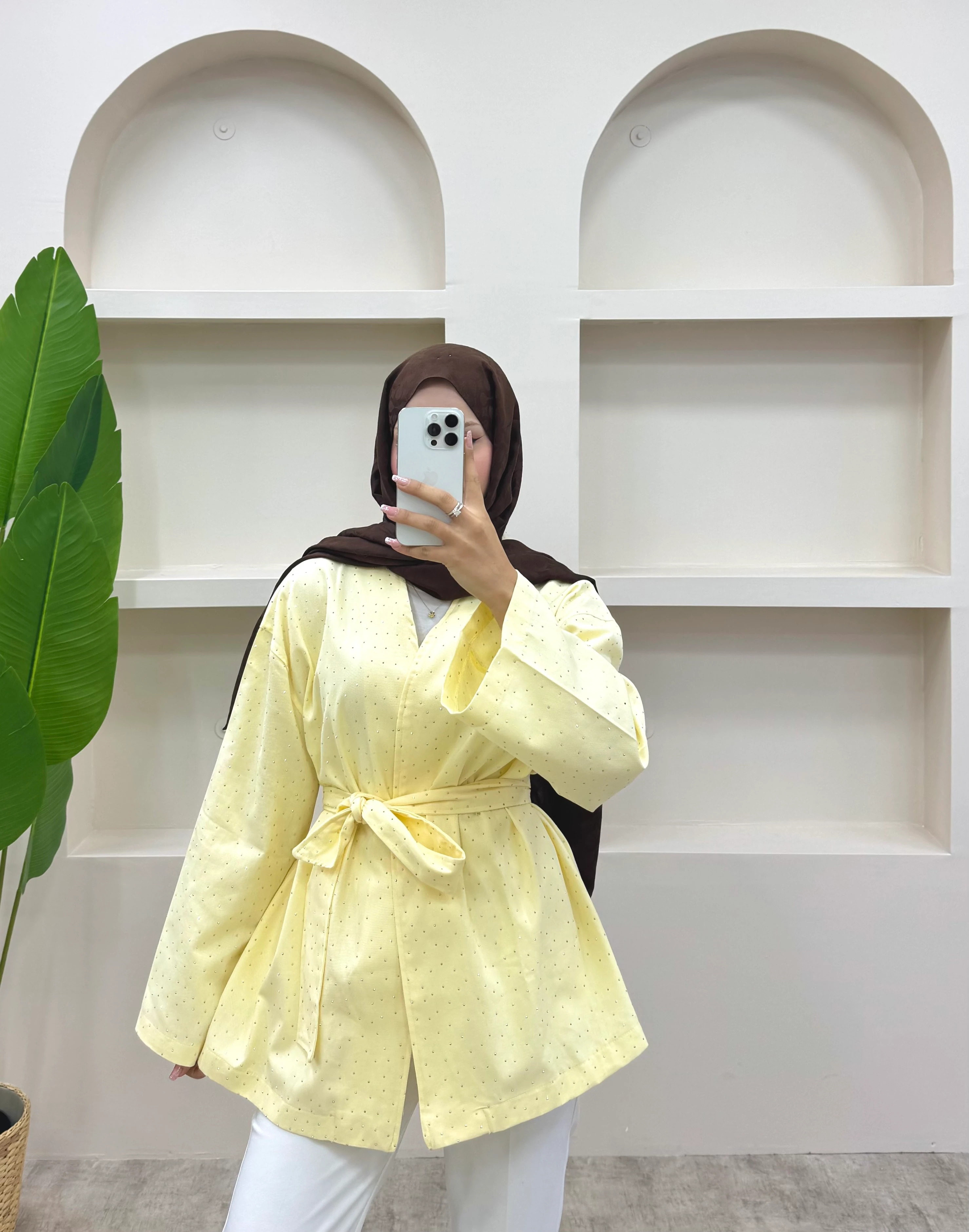 Taşlı Ceket  - Sarı