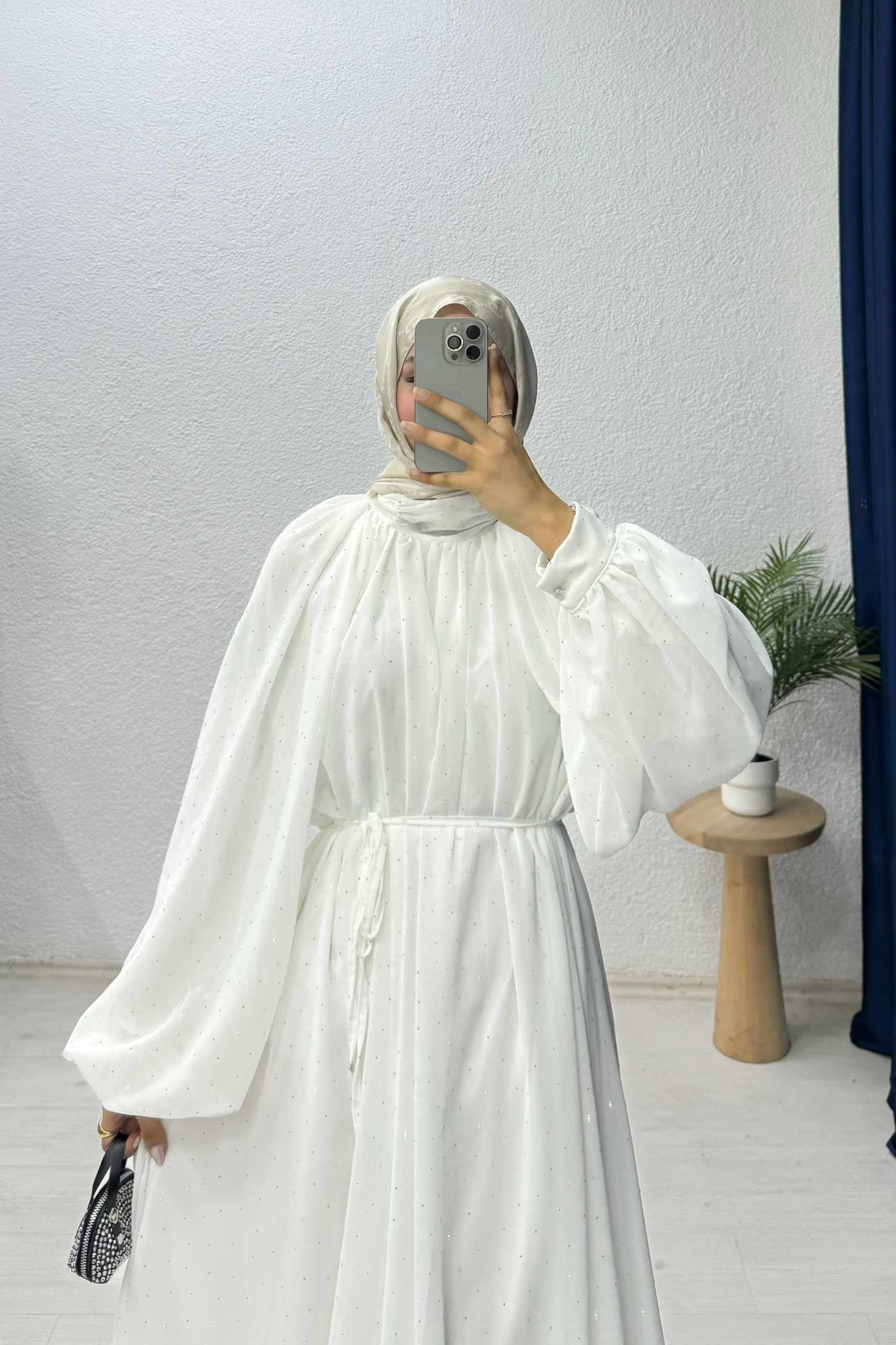 Yarasa Kol Detaylı Elbise 