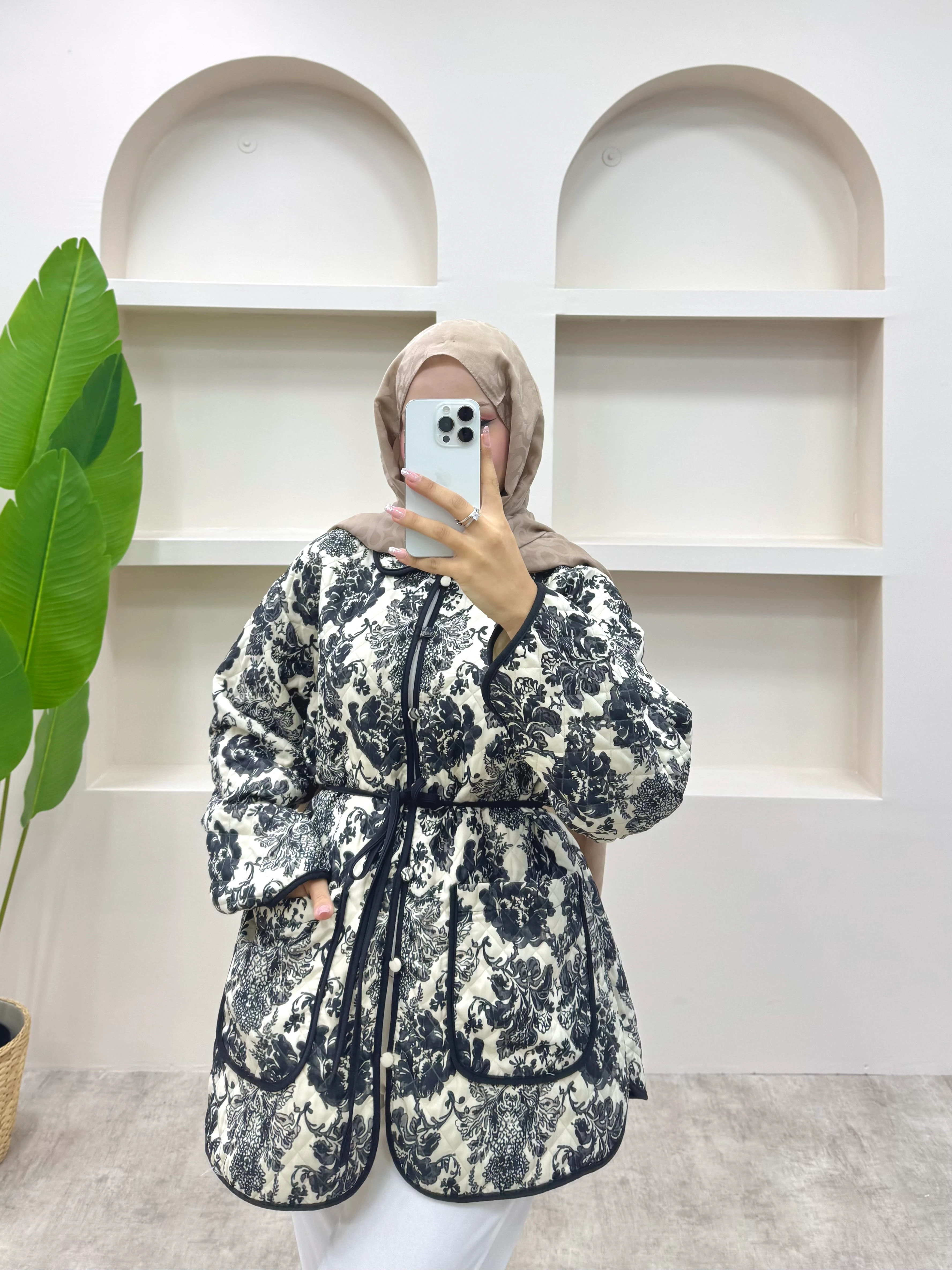 Biye Detaylı Etnik Desen Ceket  - Siyah