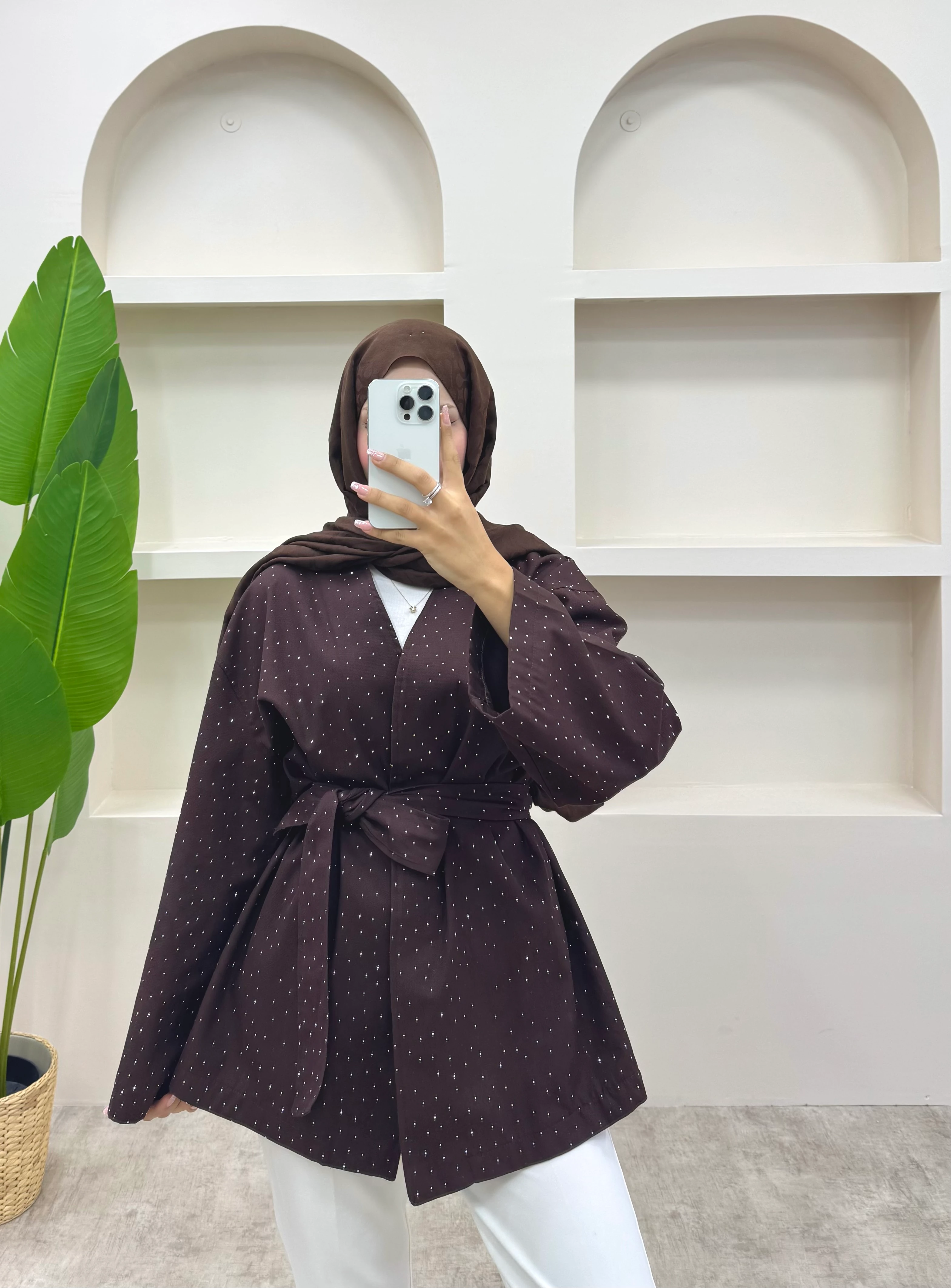 Taşlı Ceket  - Kahverengi