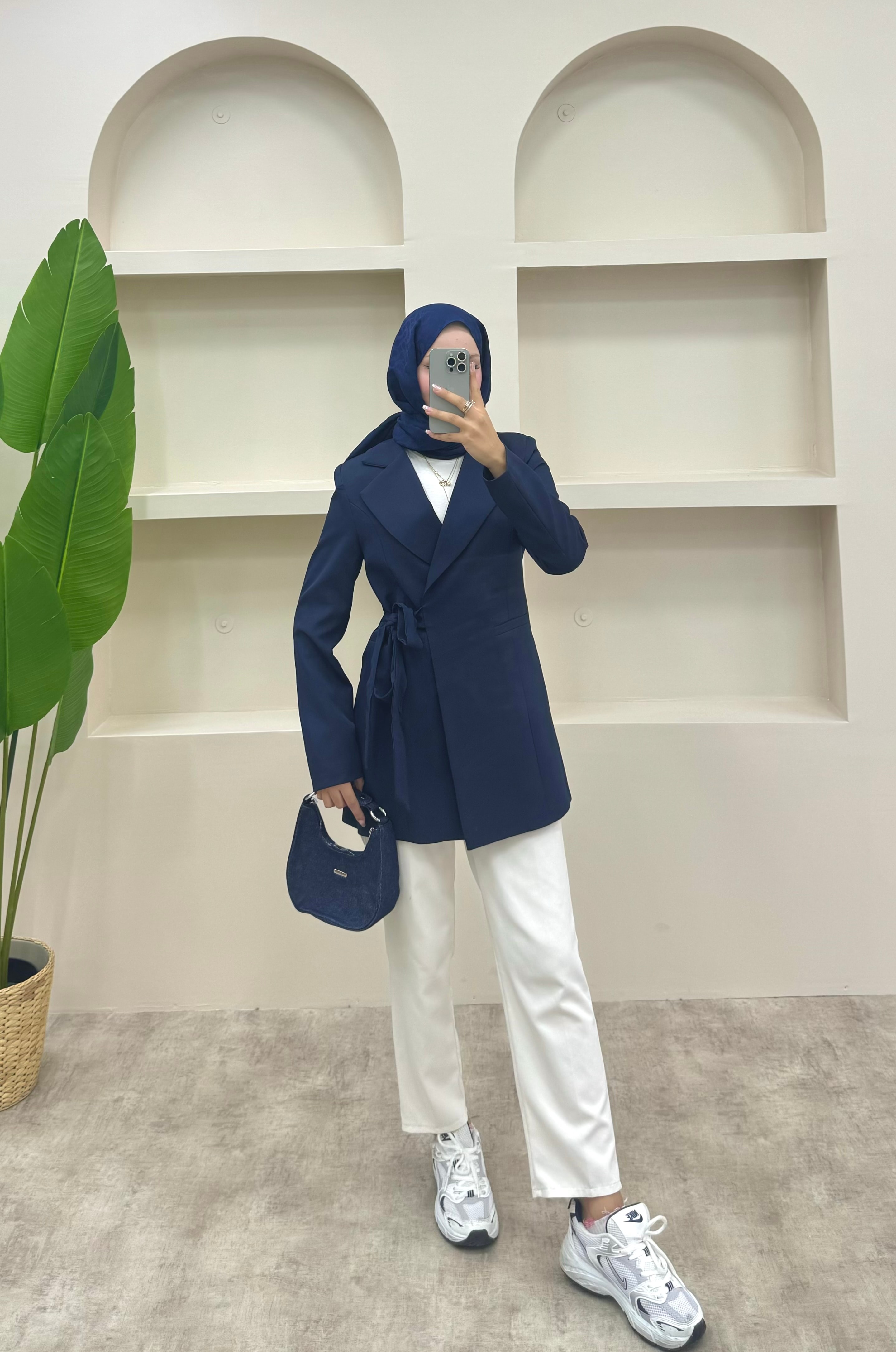 Yandan Bağlamalı Blazer Ceket 