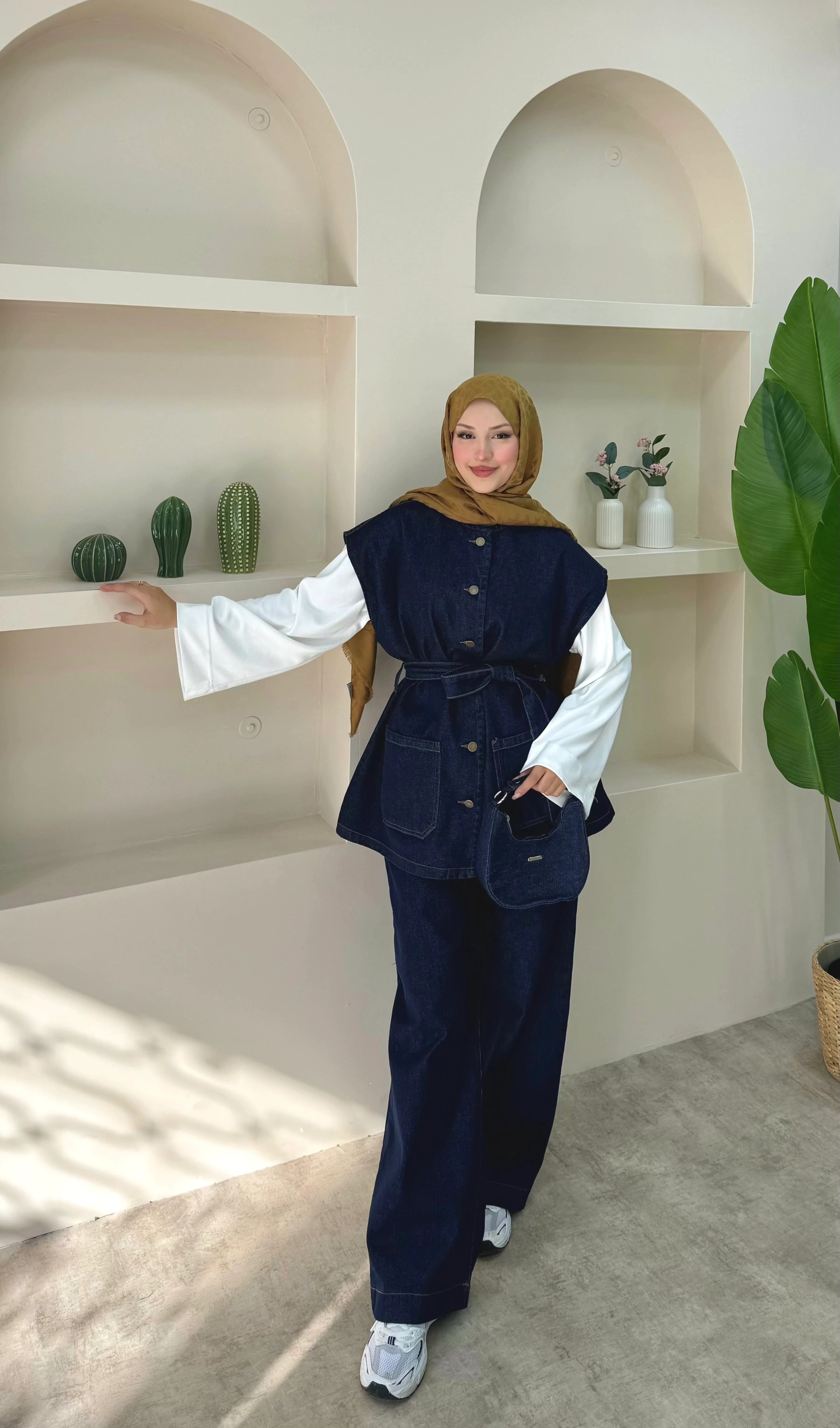 Yelekli Kot Takım  - Lacivert