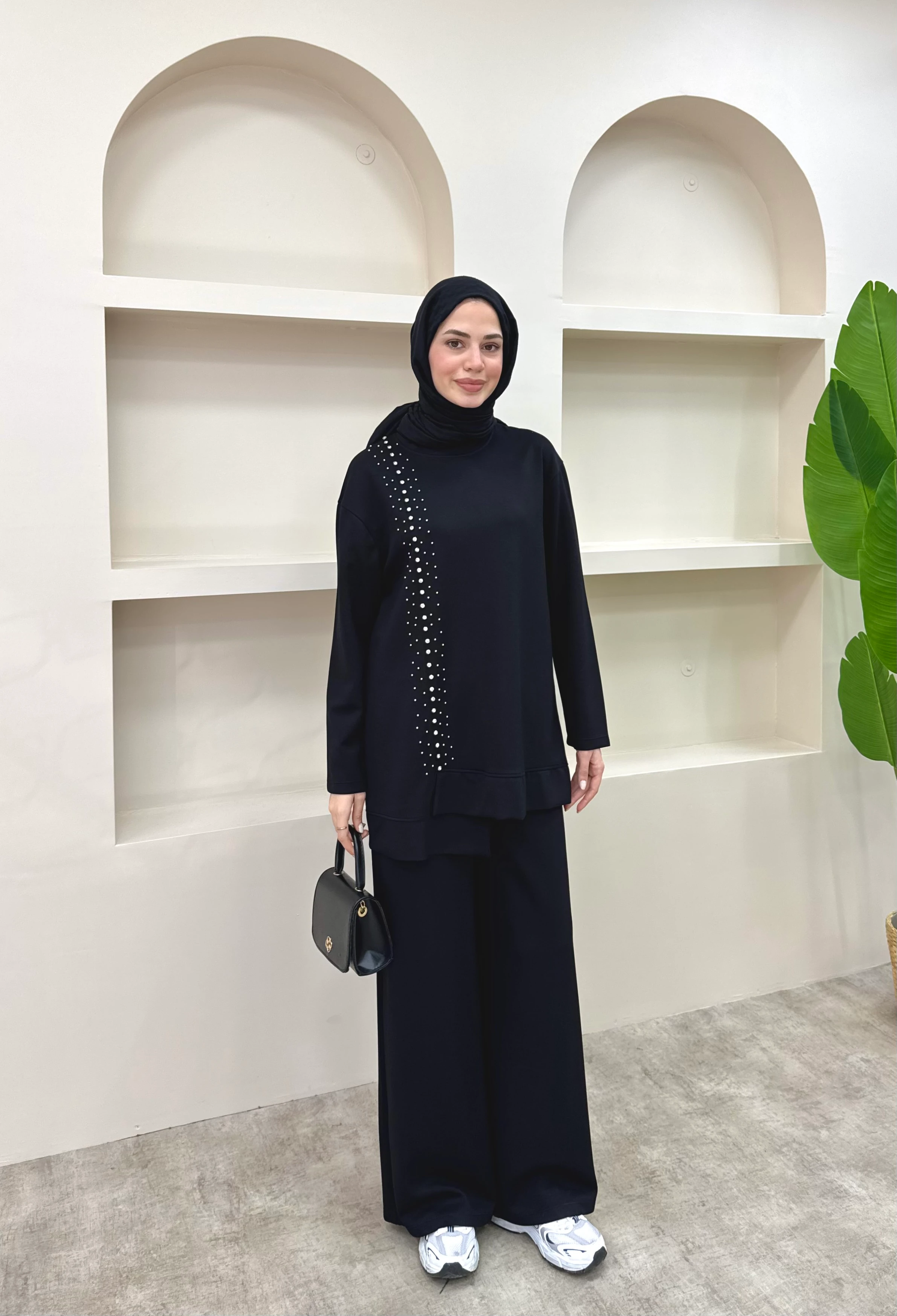 Taşlı Oysho Takım - Siyah