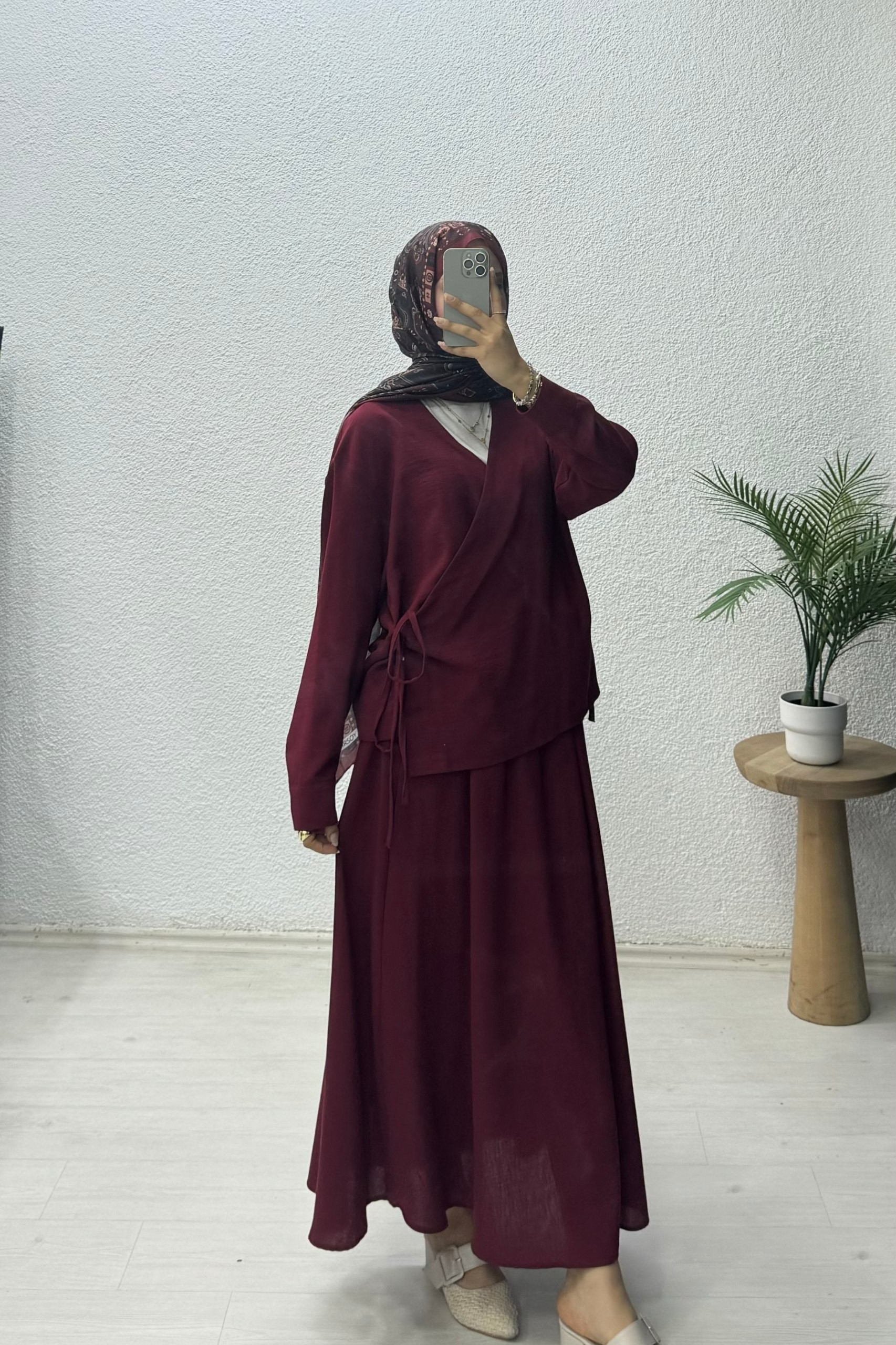 Keten Etekli Takım - Bordo