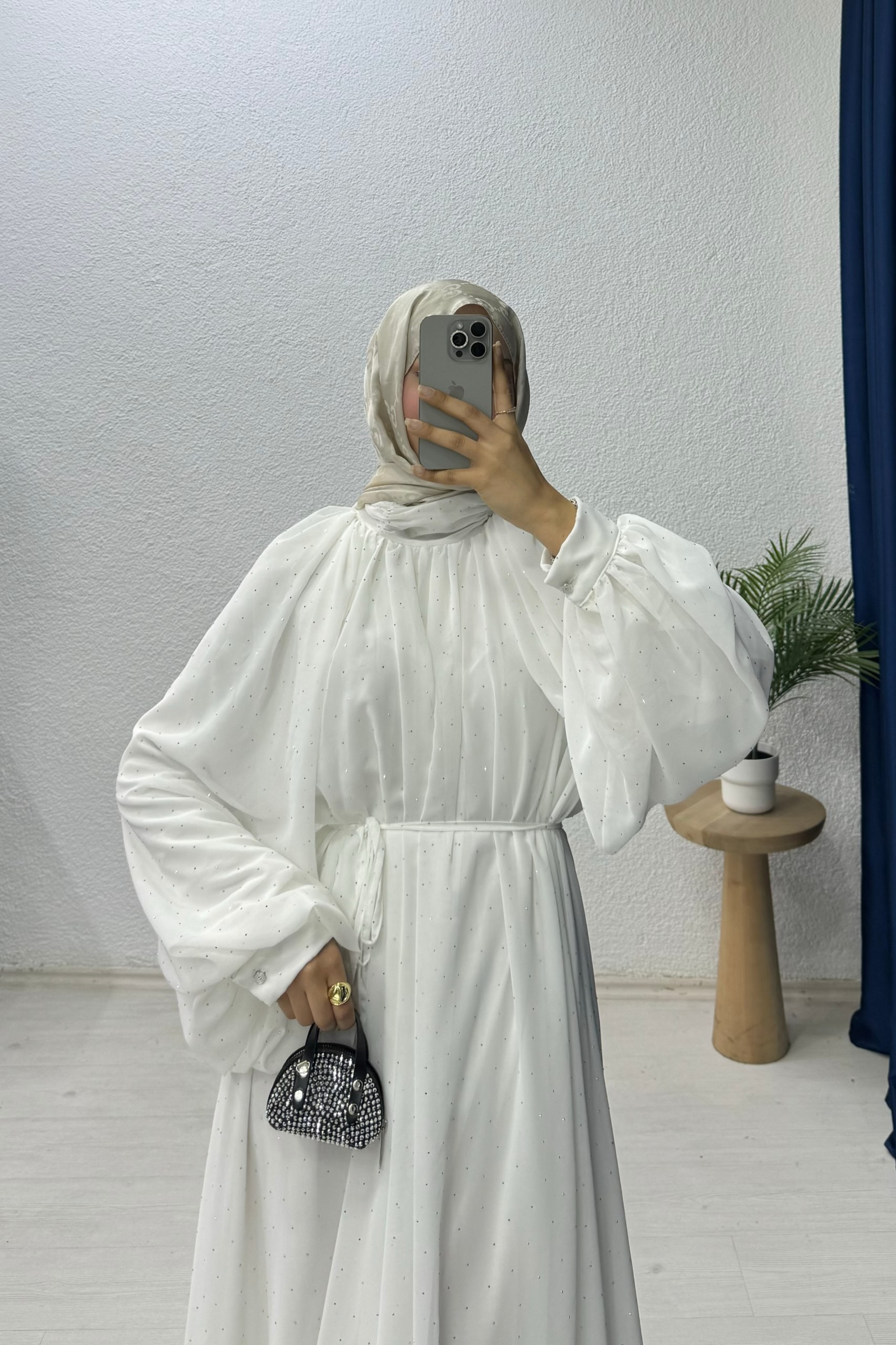Yarasa Kol Detaylı Elbise 