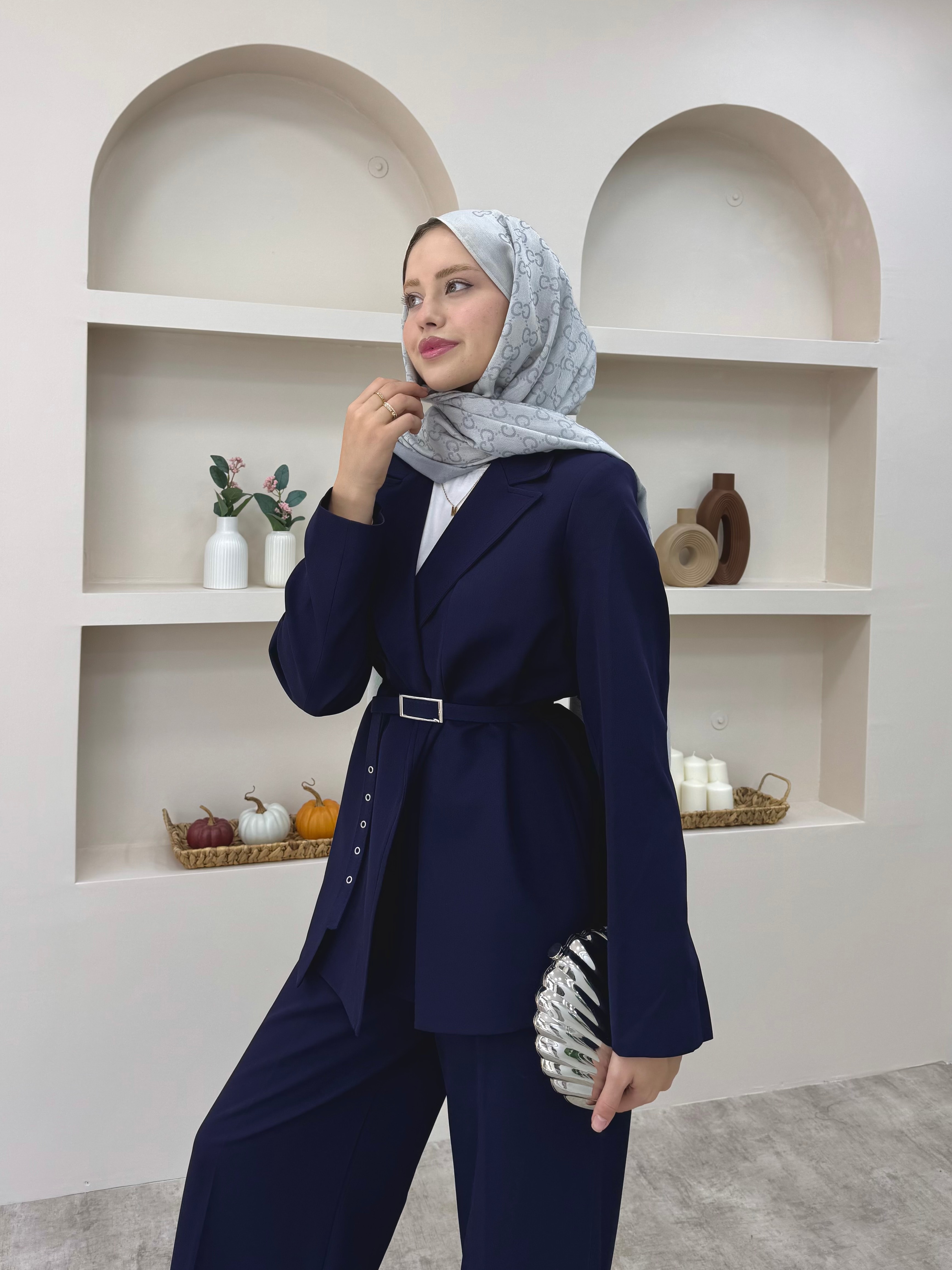 Çift Yaka Blazer Takım 