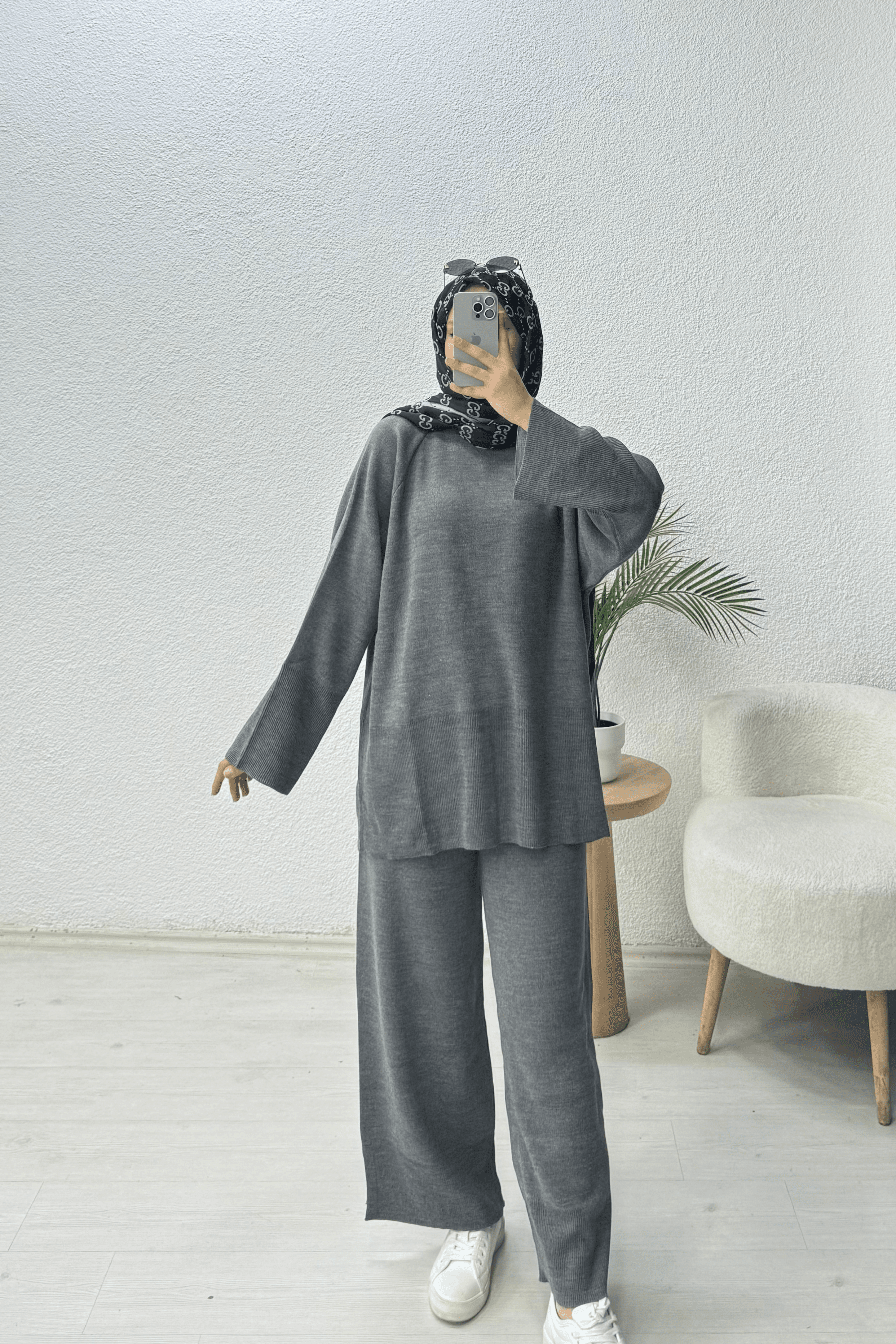 Basic Oversize Triko Takım - antrasit