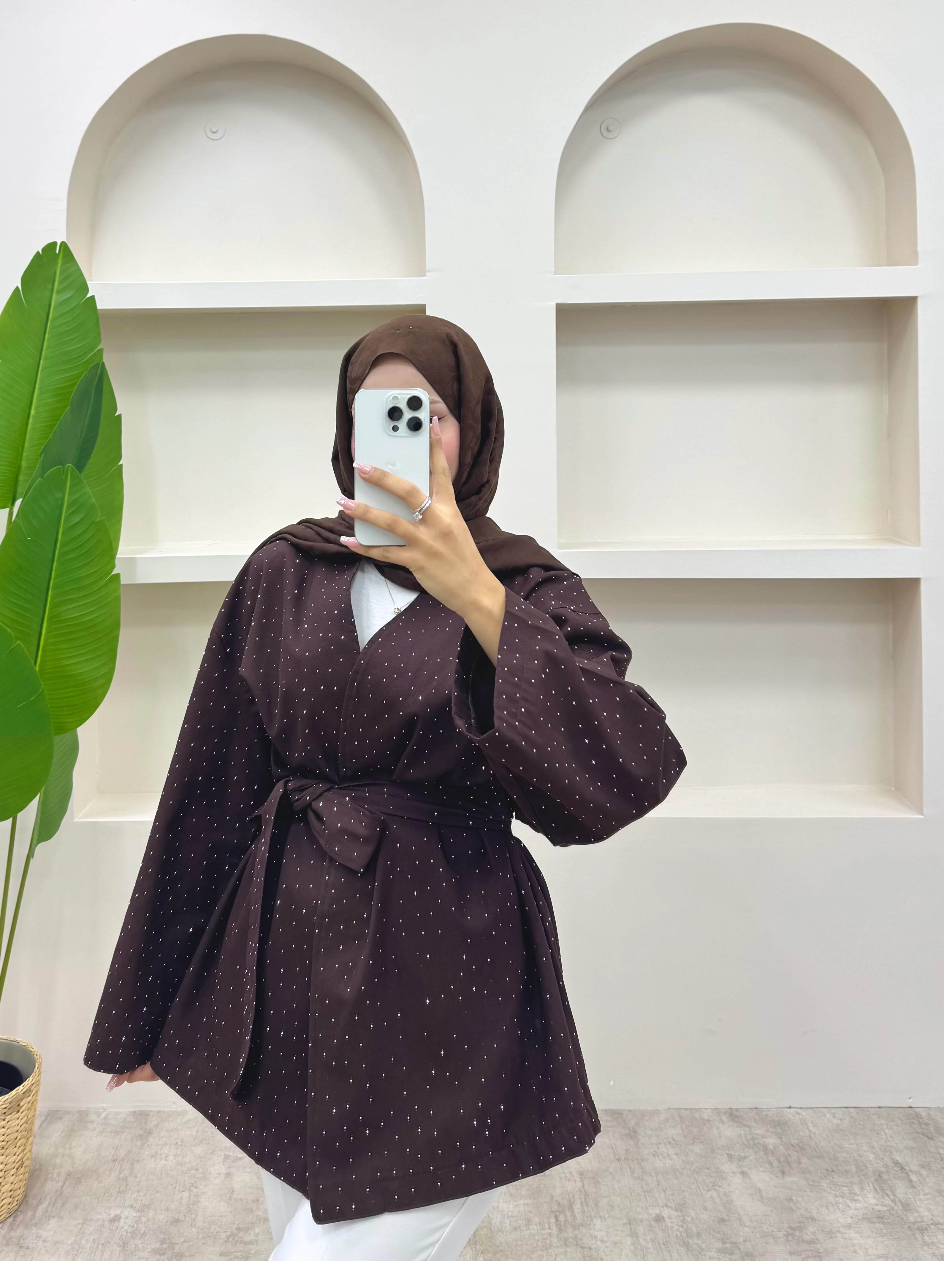 Taşlı Ceket  - Kahverengi