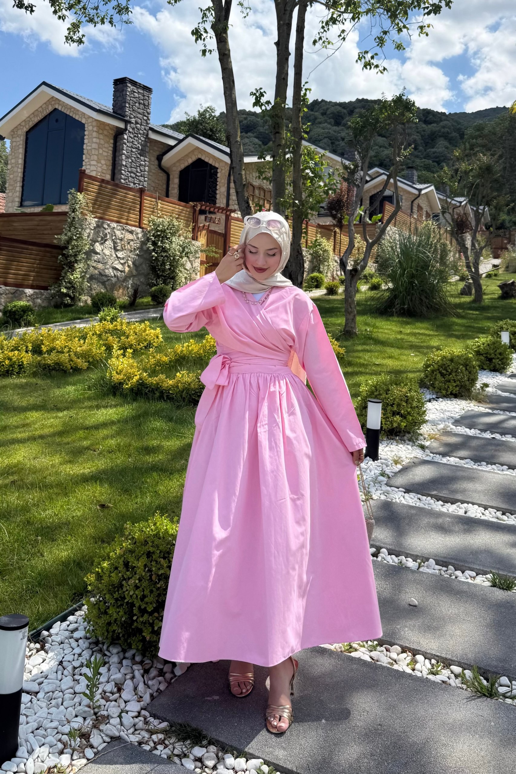 Bağlamalı Etek Takım - PEMBE