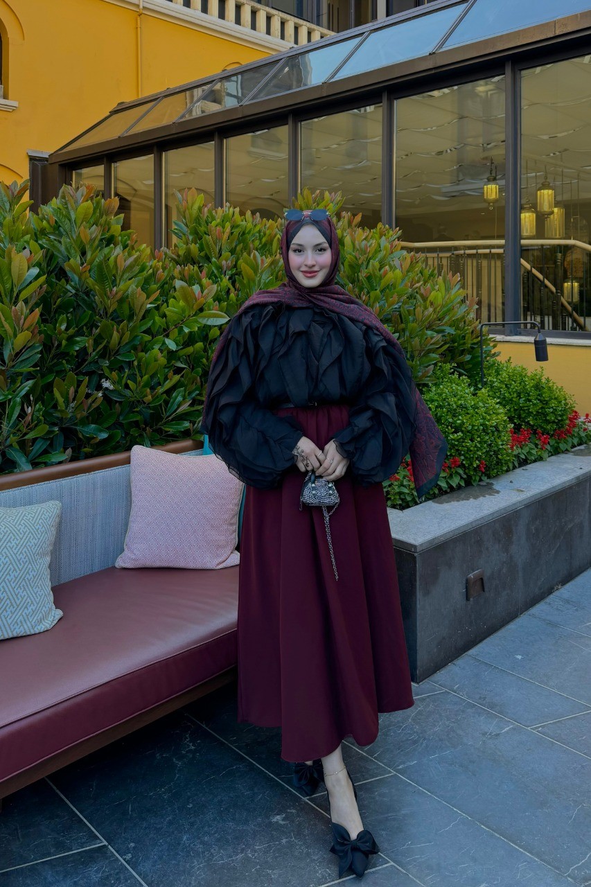 Fırfırlı Tunik - Siyah