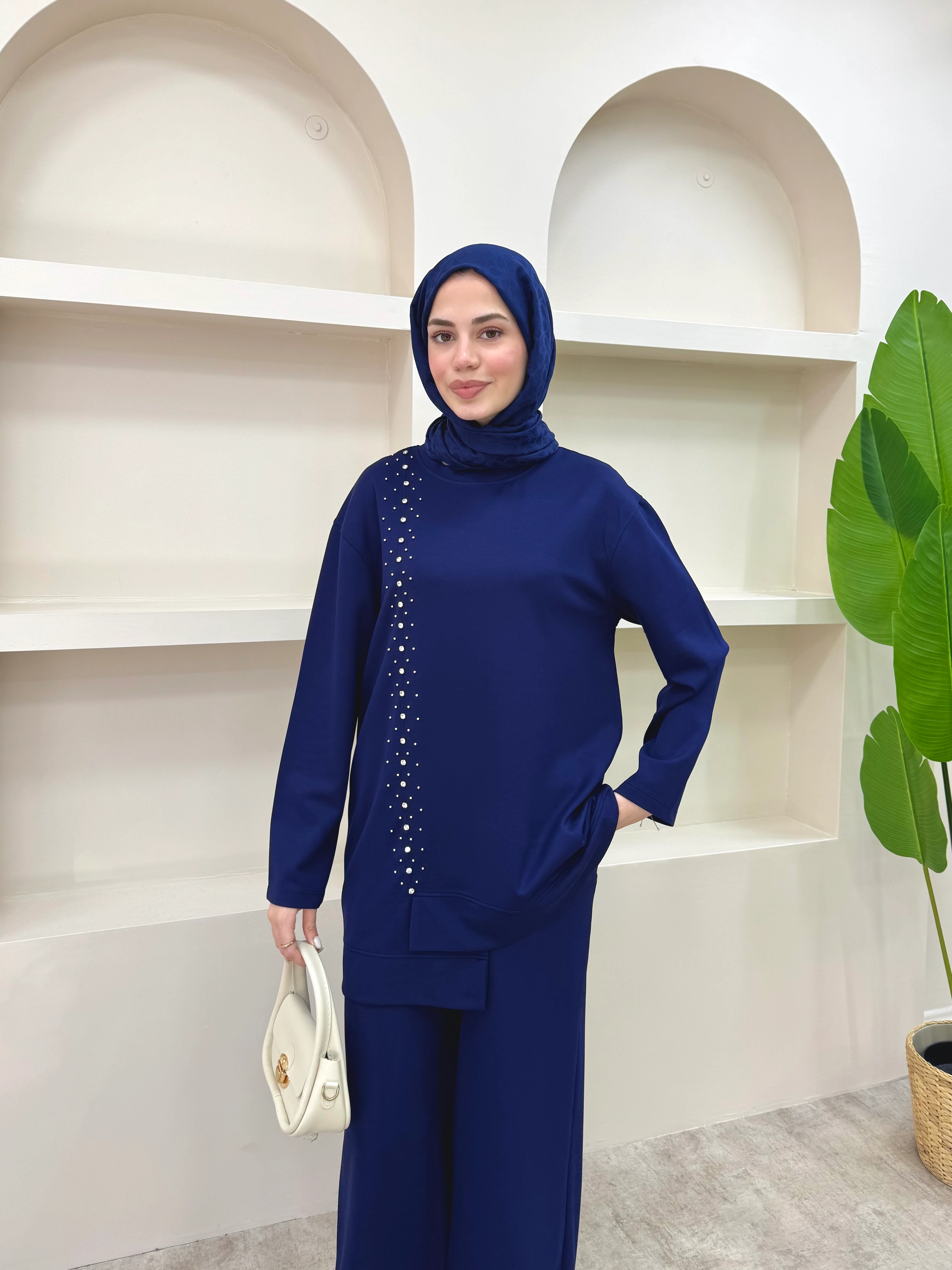 Taşlı Oysho Takım - Lacivert