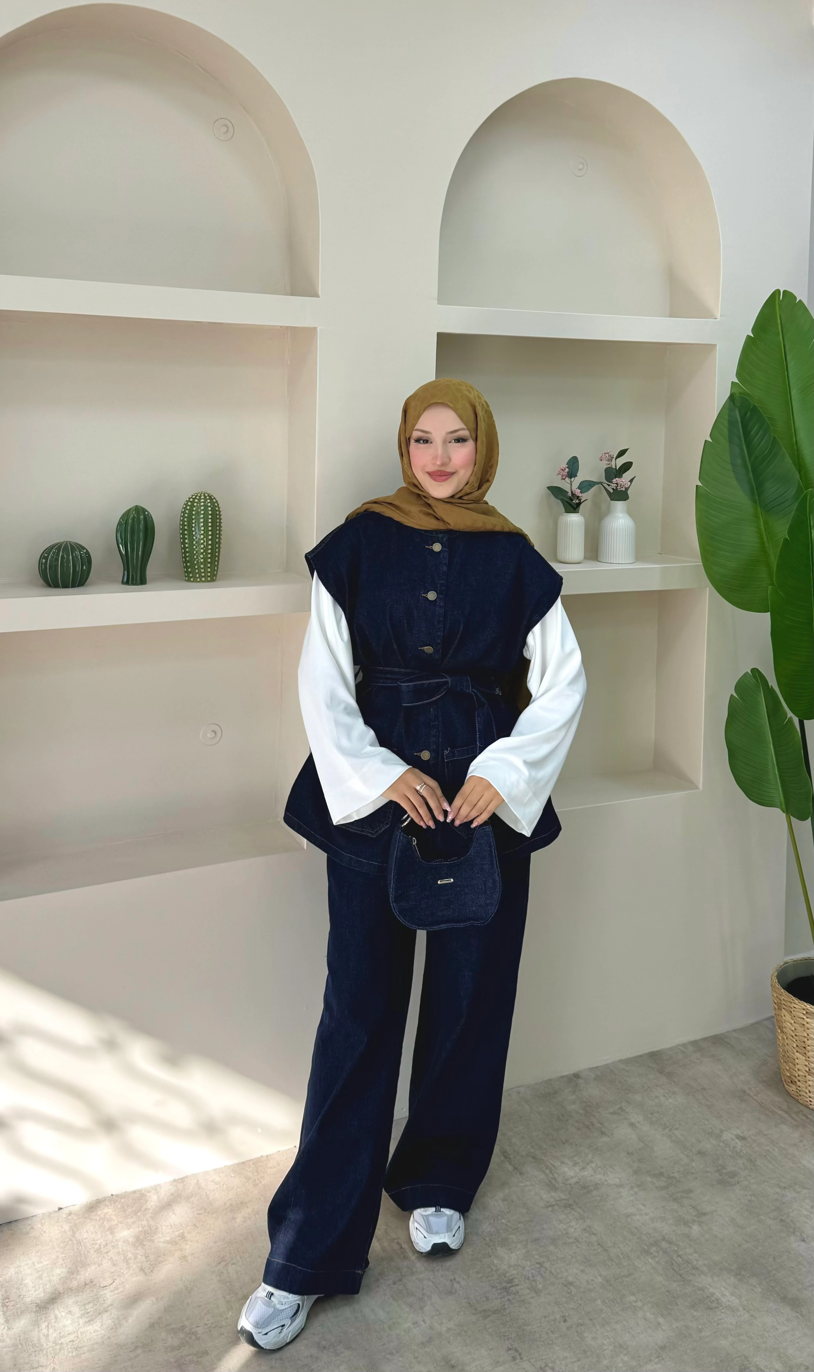 Yelekli Kot Takım  - Lacivert