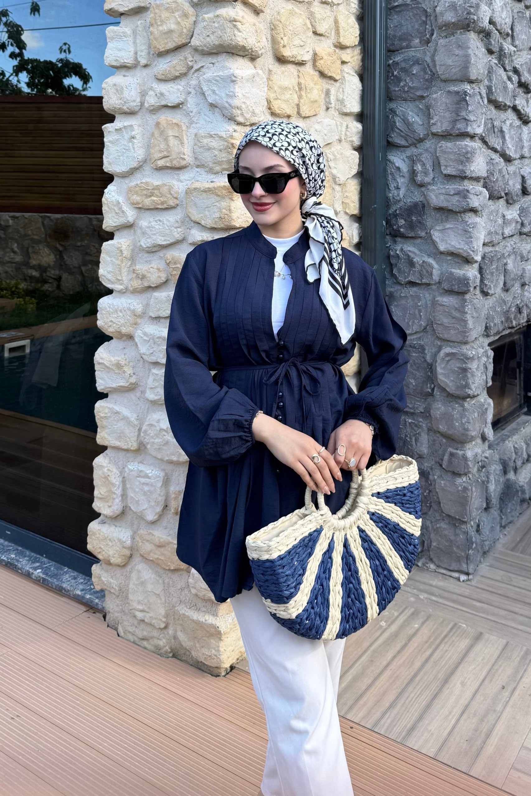 Pamuk Vual Biyeli Gömlek  - Lacivert