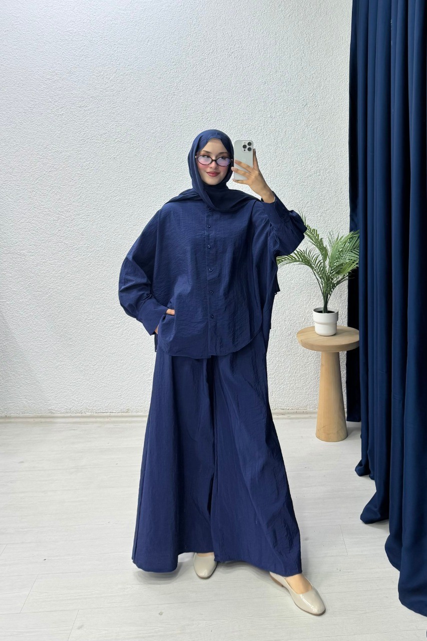 Oversize Gömlek Takım - Lacivert