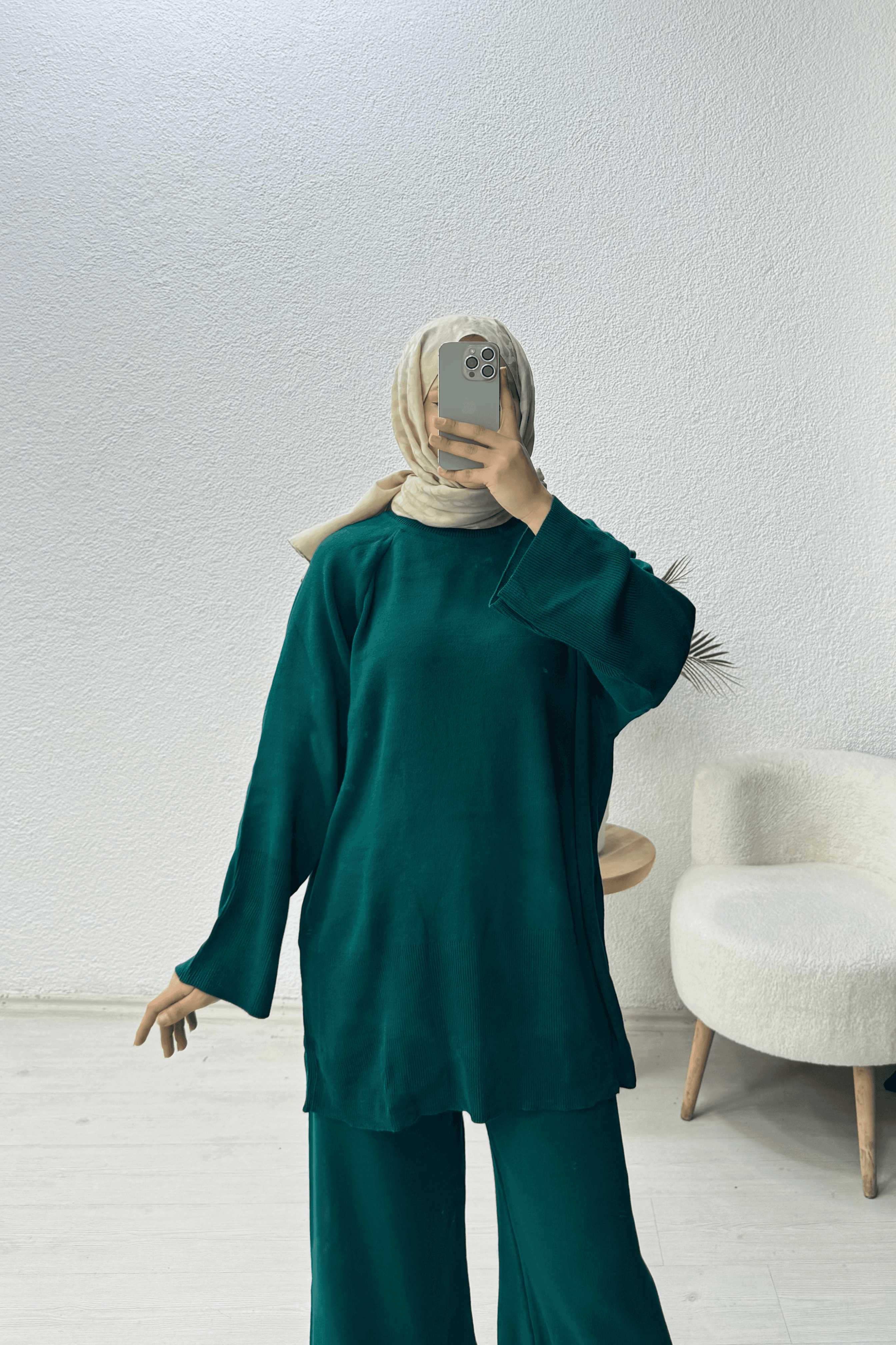 Basic Oversize Triko Takım - Haki