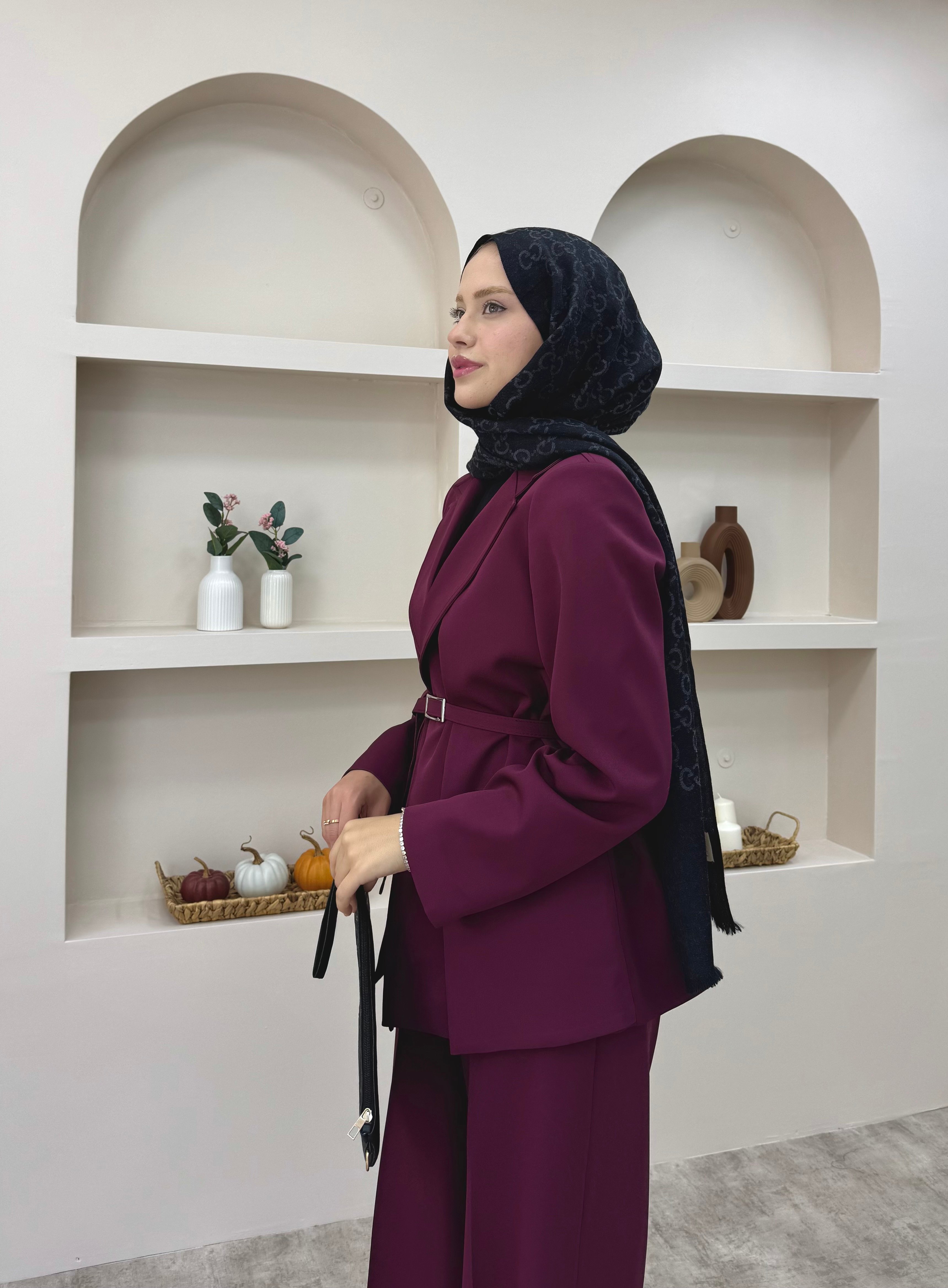 Çift Yaka Blazer Takım 