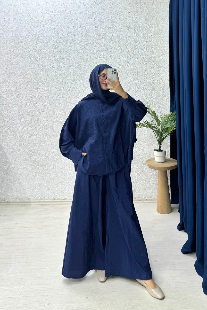 Oversize Gömlek Takım - Lacivert