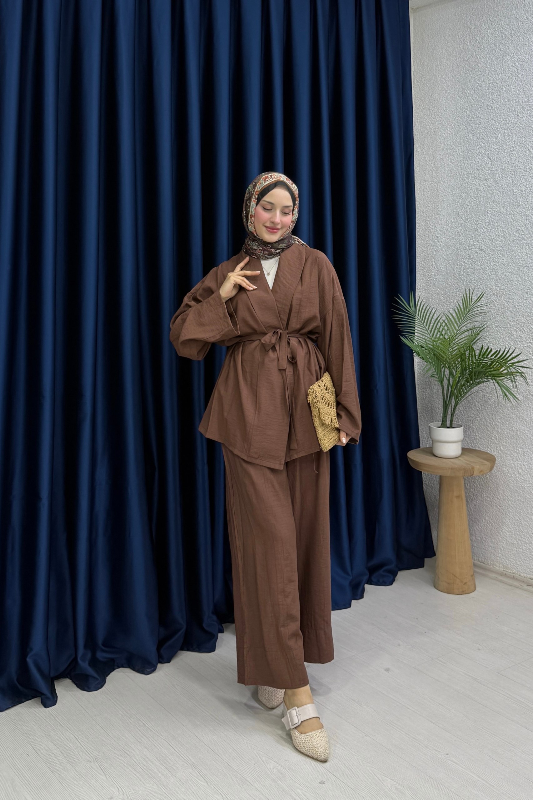 Kimono Takımı - Kahverengi