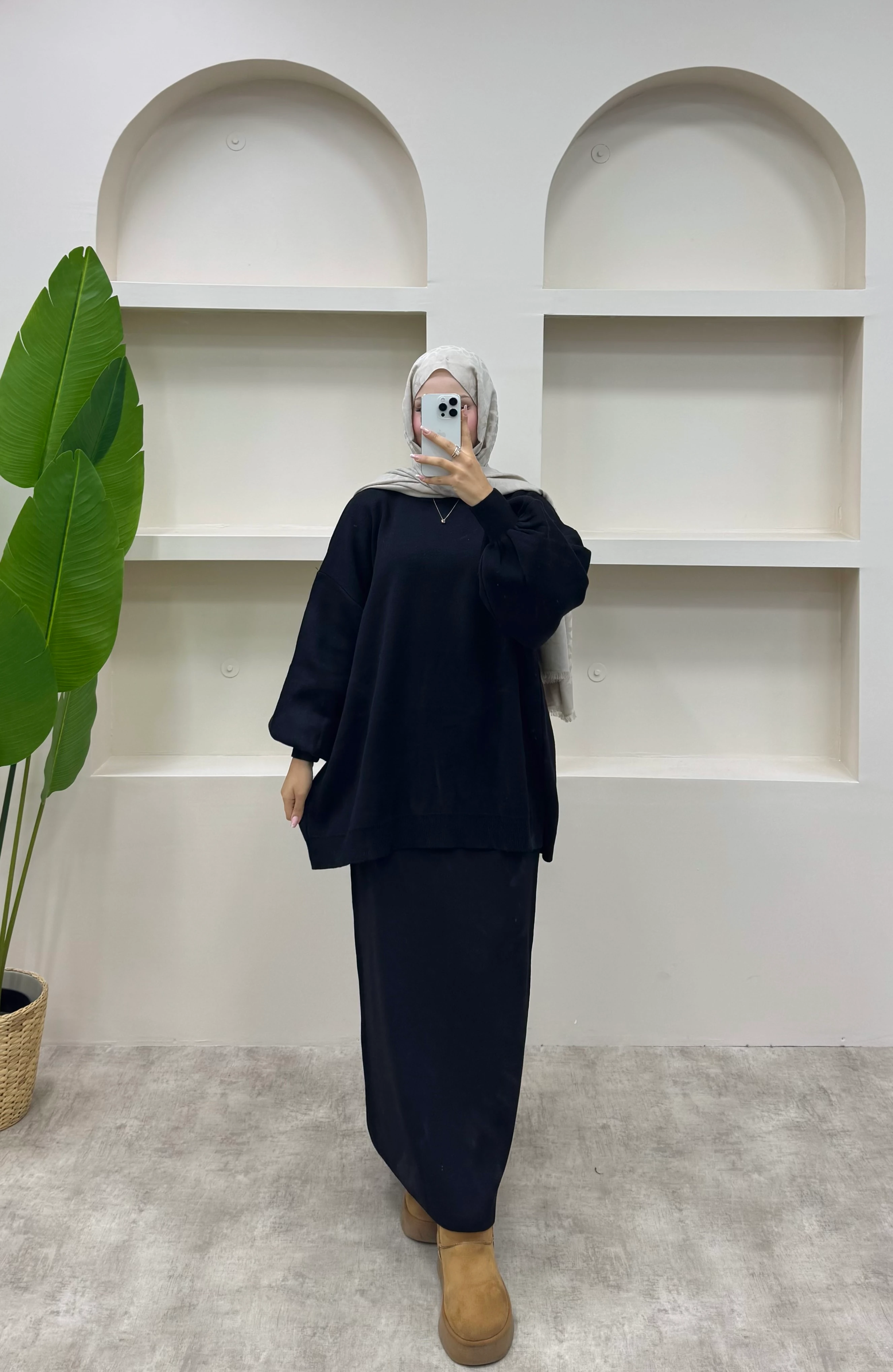 Triko Etekli Takım - Siyah