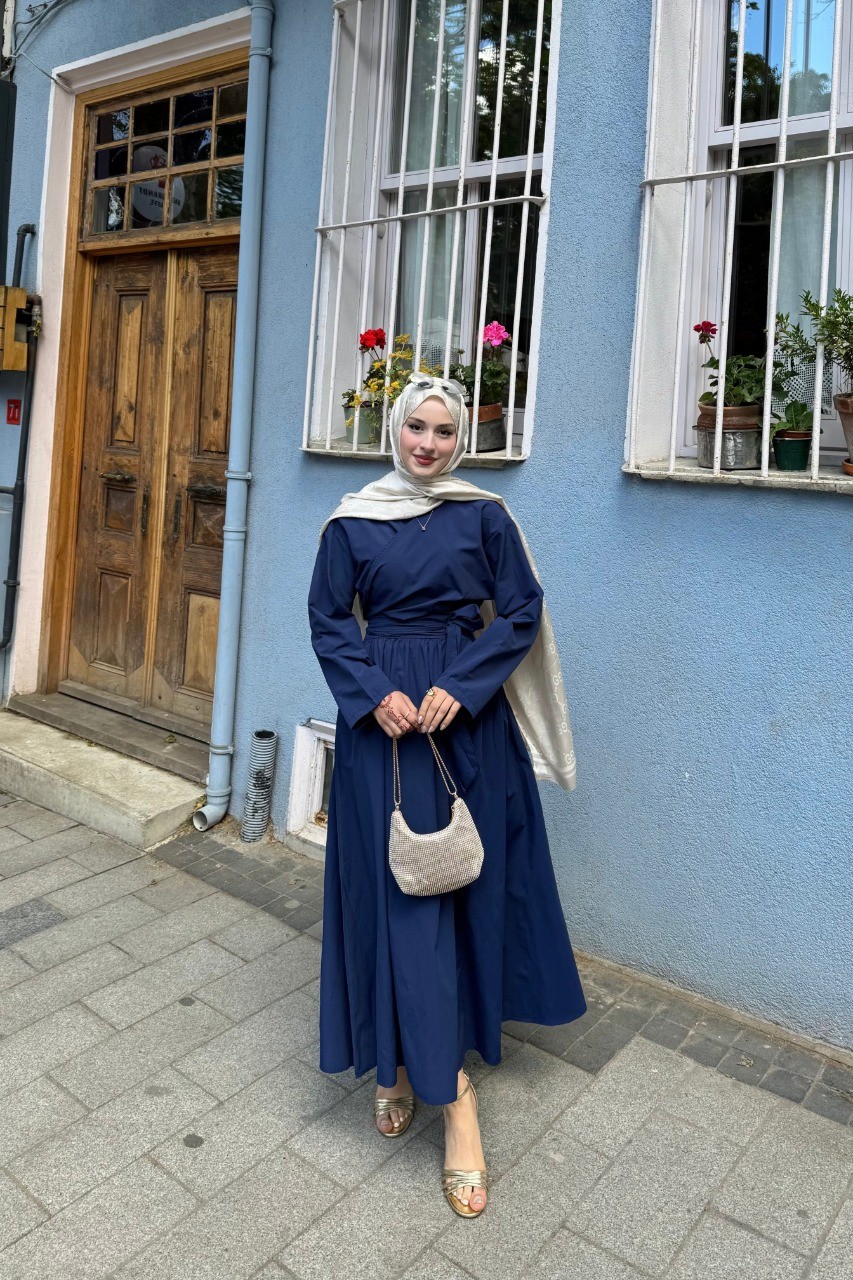 Bağlamalı Etek Takım - Lacivert