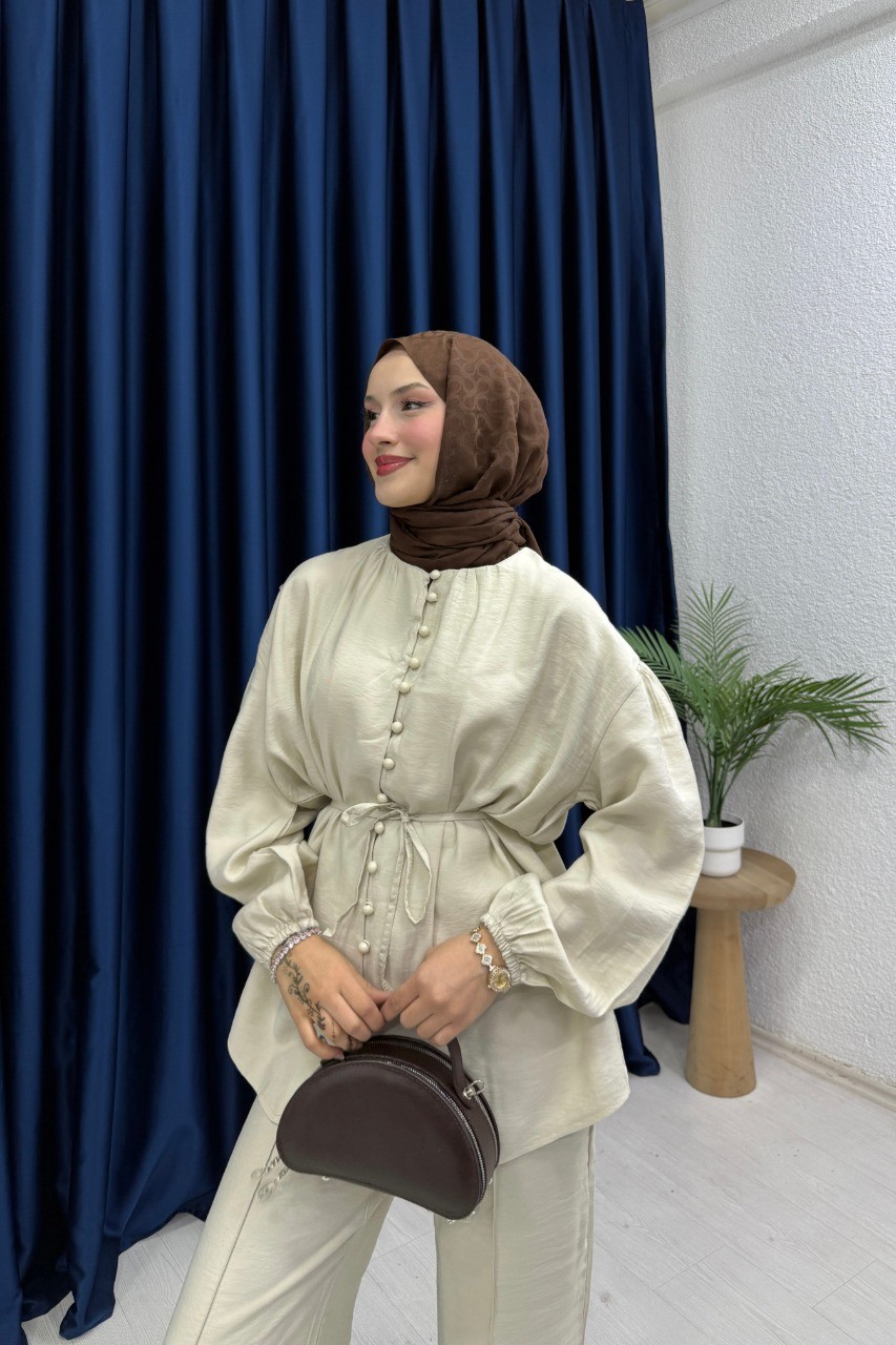 Premium Düğmeli Tensel Takım