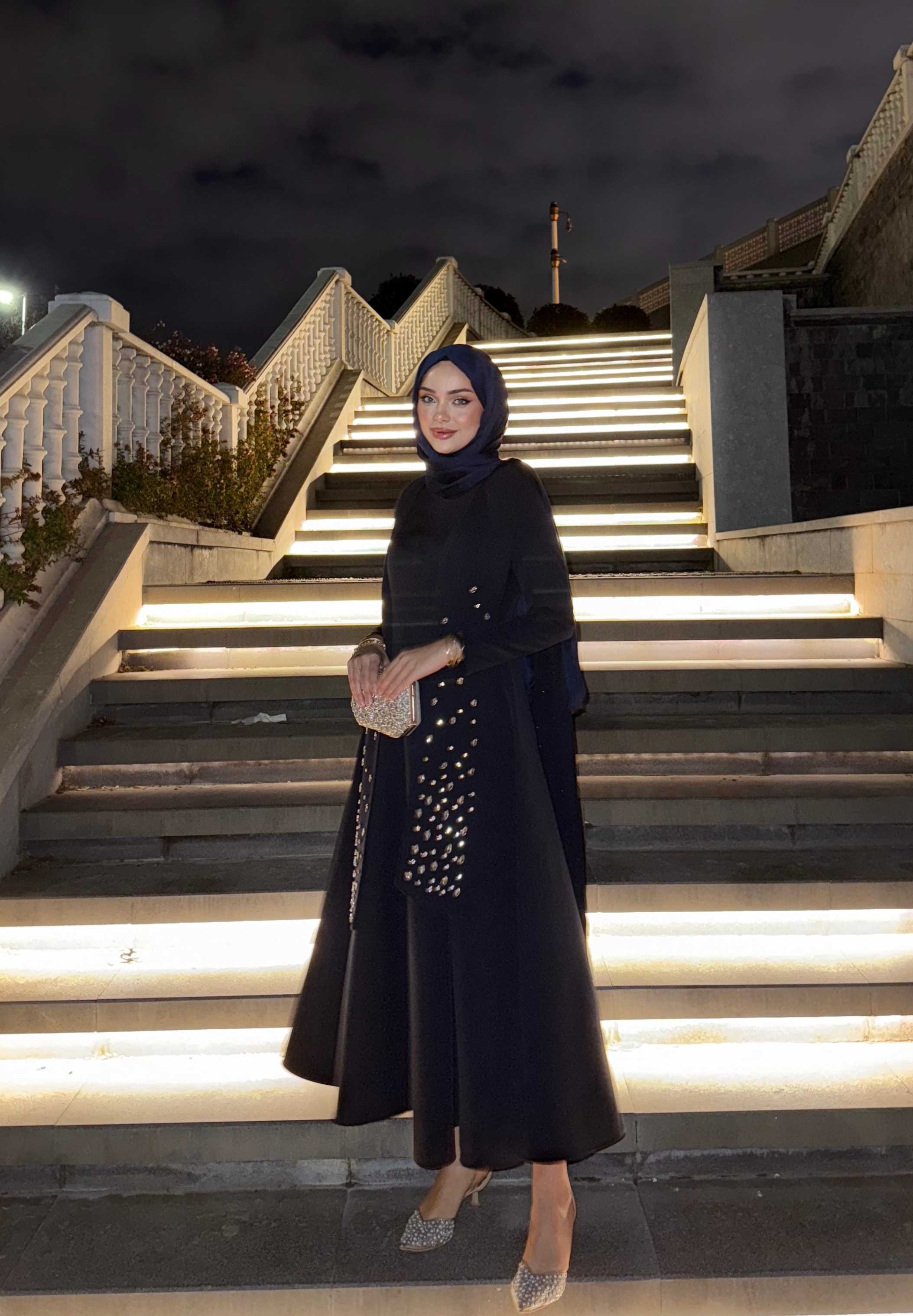 Elsa Taşlı Elbise  - Lacivert