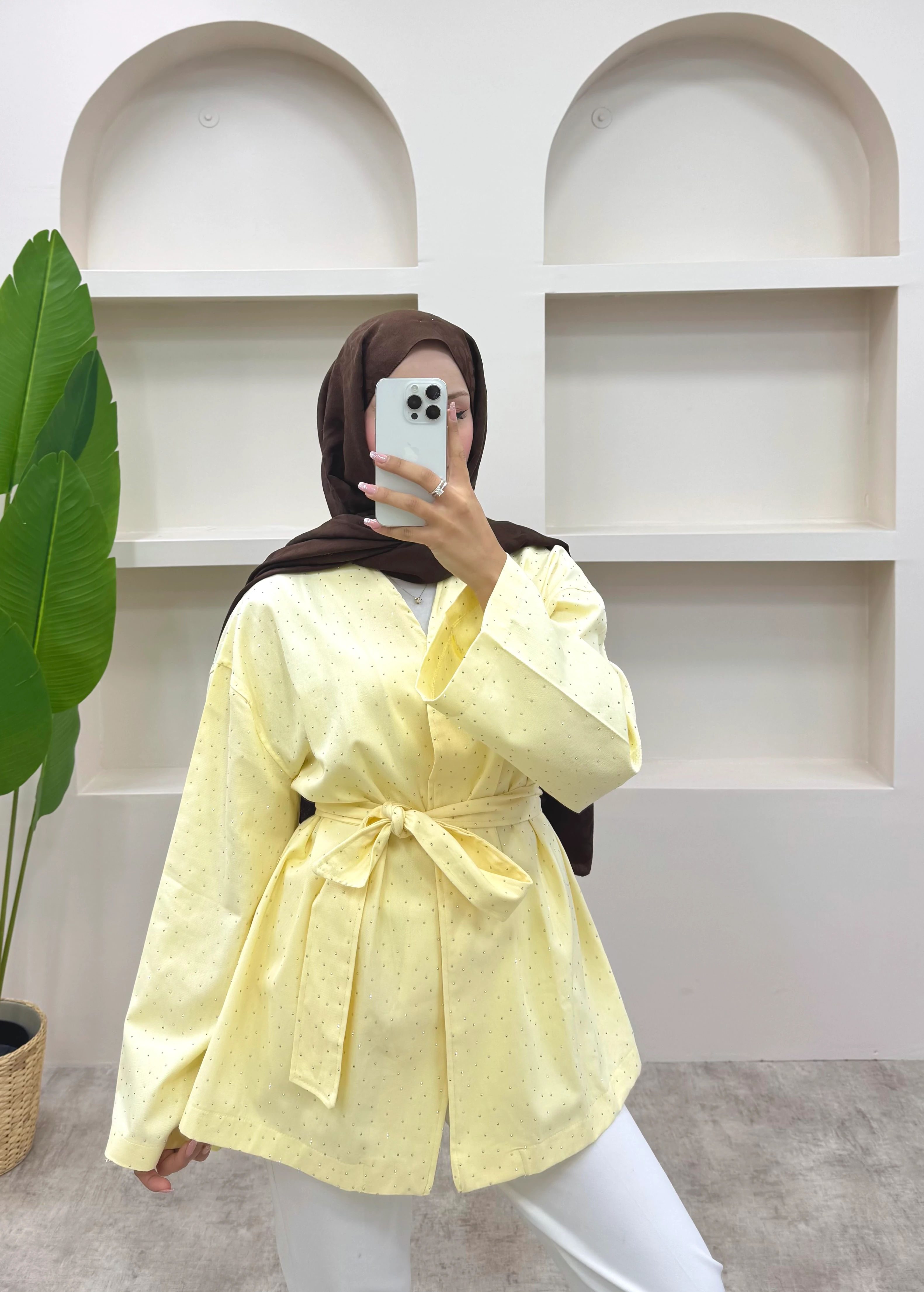 Taşlı Ceket  - Sarı