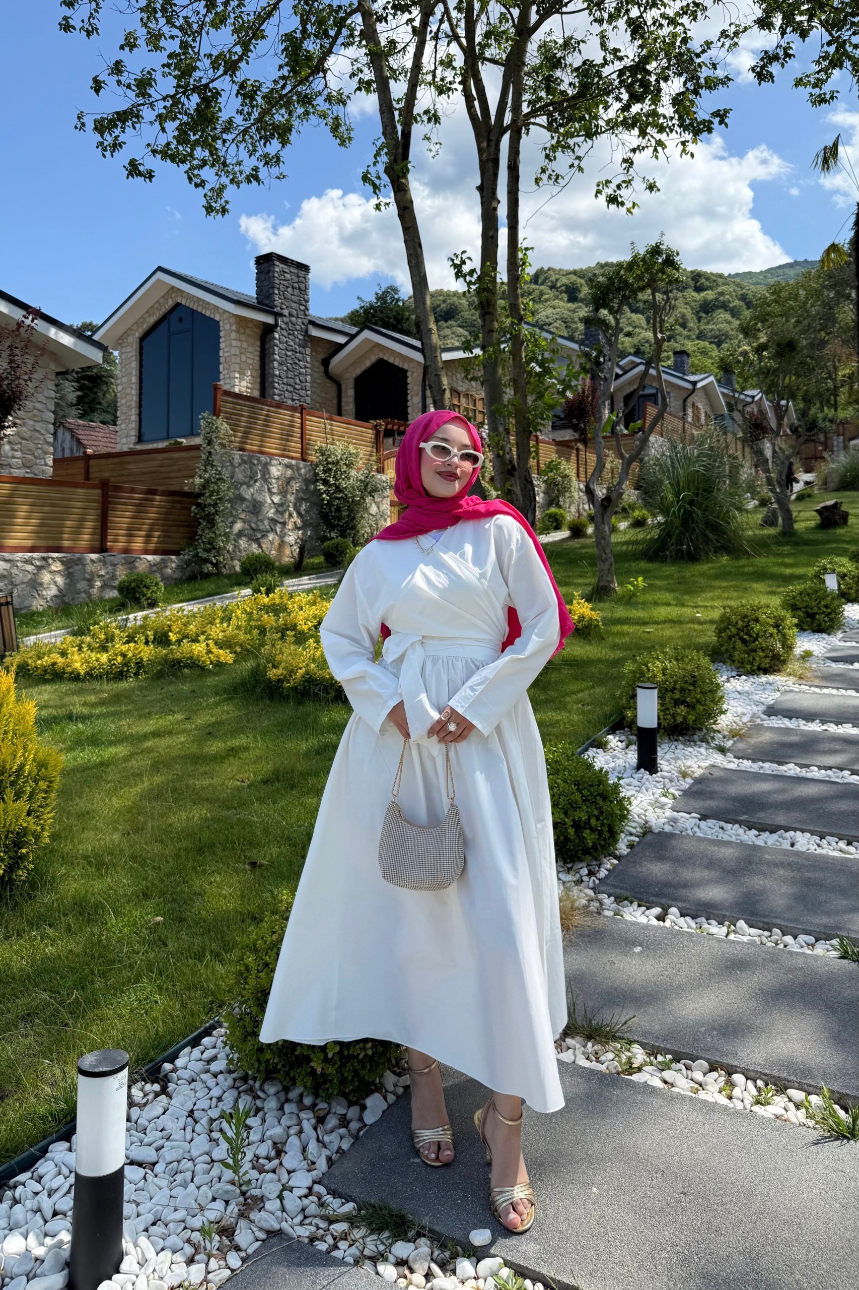 Bağlamalı Etek Takım - BEYAZ