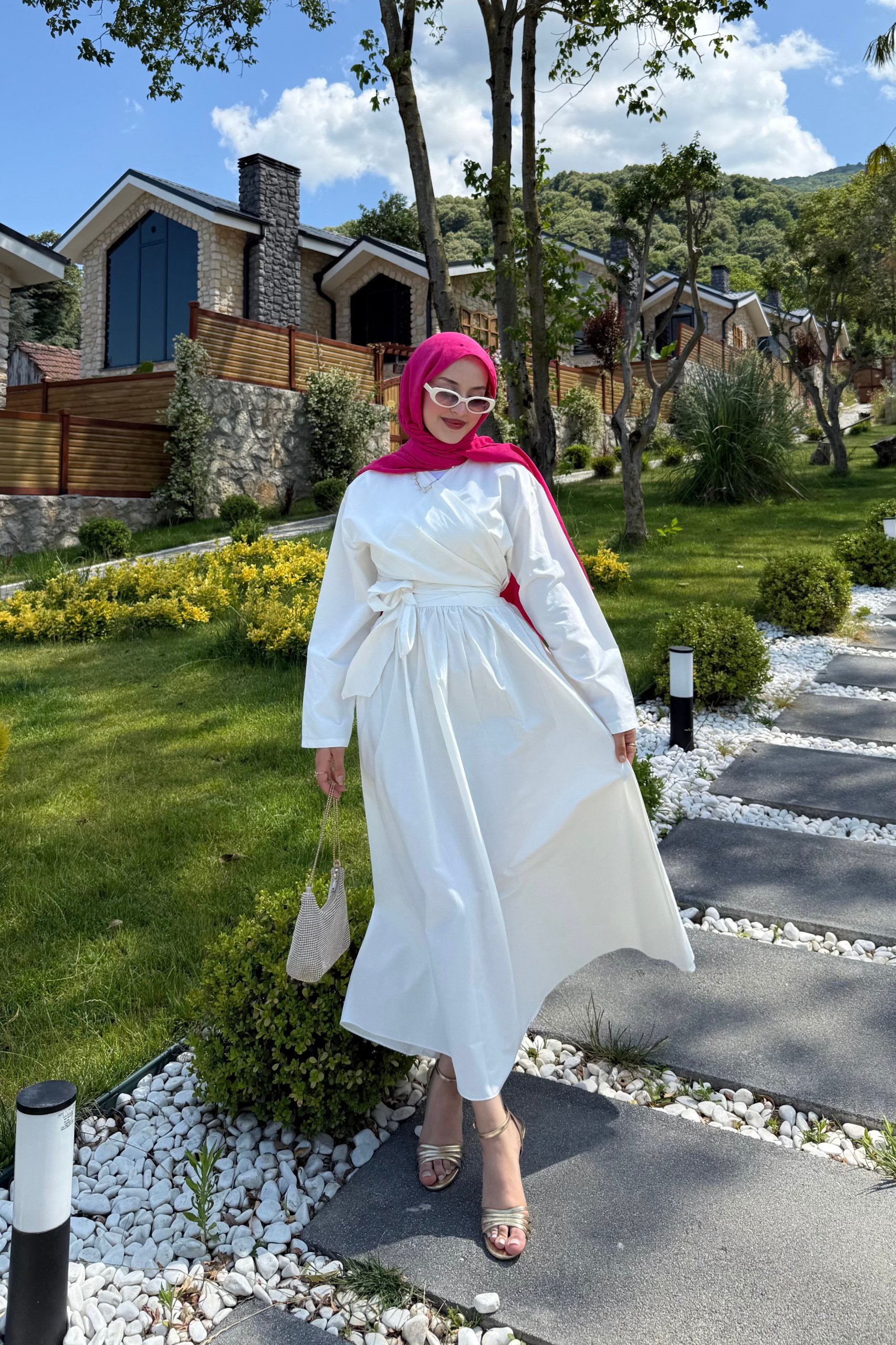 Bağlamalı Etek Takım - BEYAZ