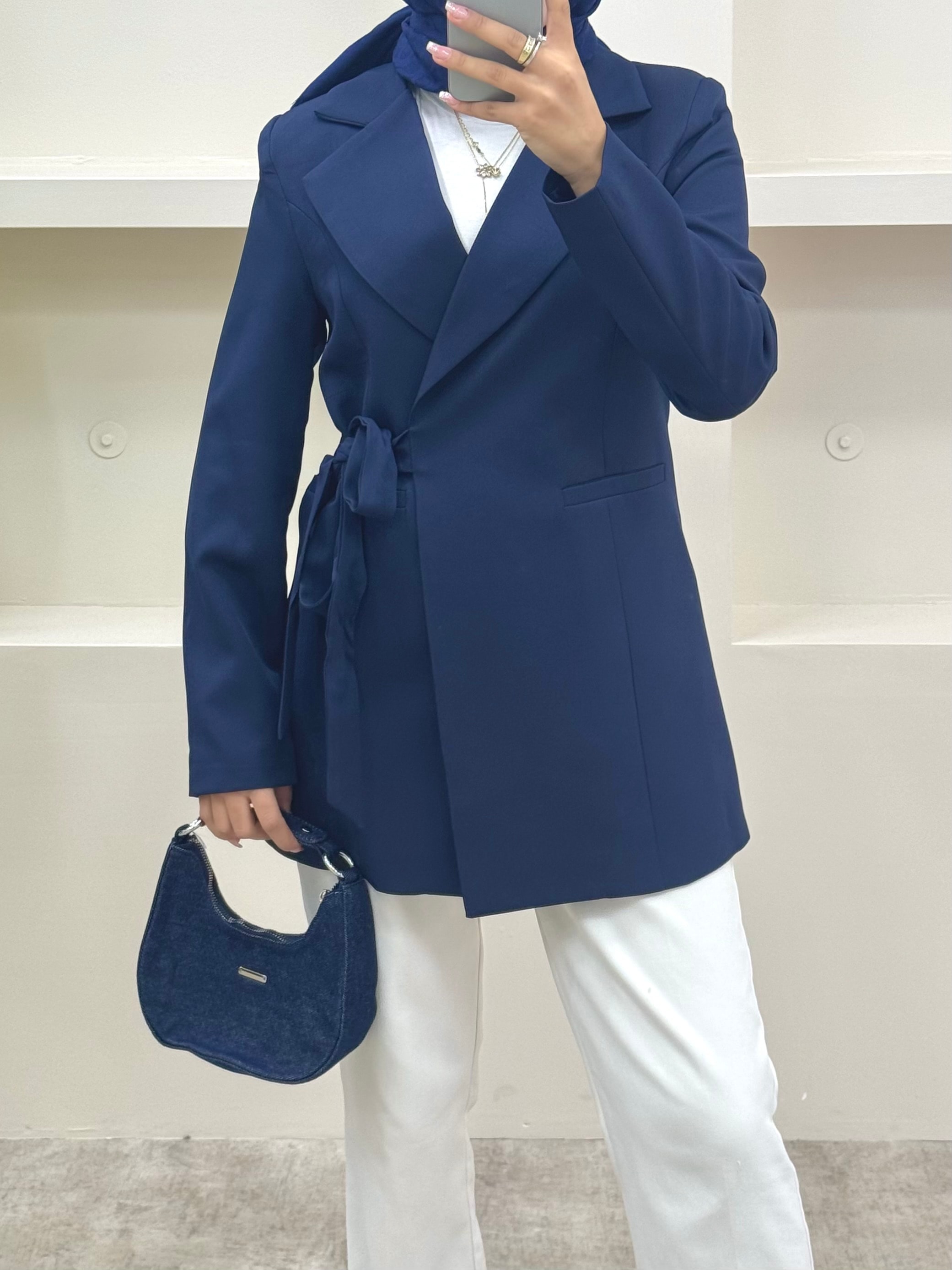Yandan Bağlamalı Blazer Ceket 