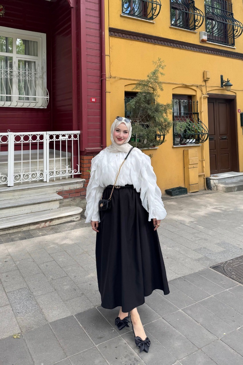 Fırfırlı Tunik - BEYAZ