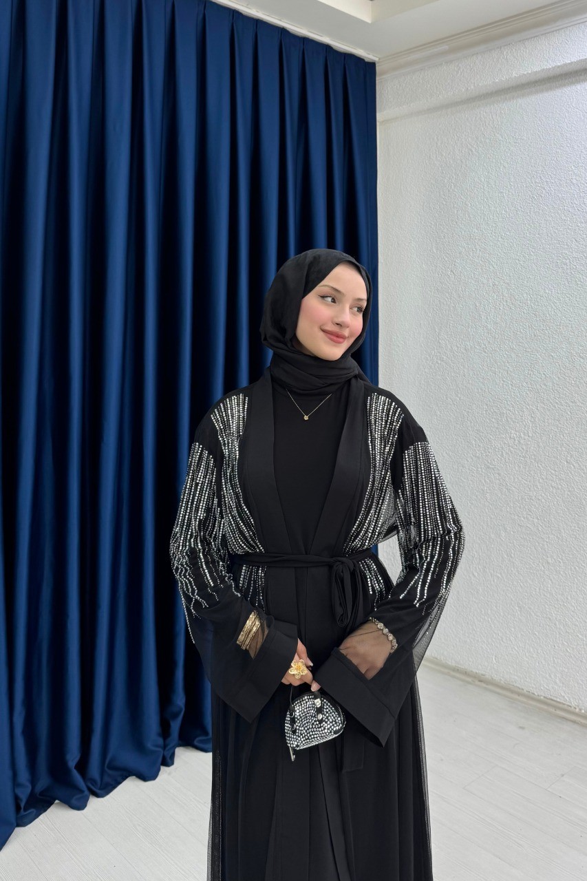 Taşlı Abaya Takım
