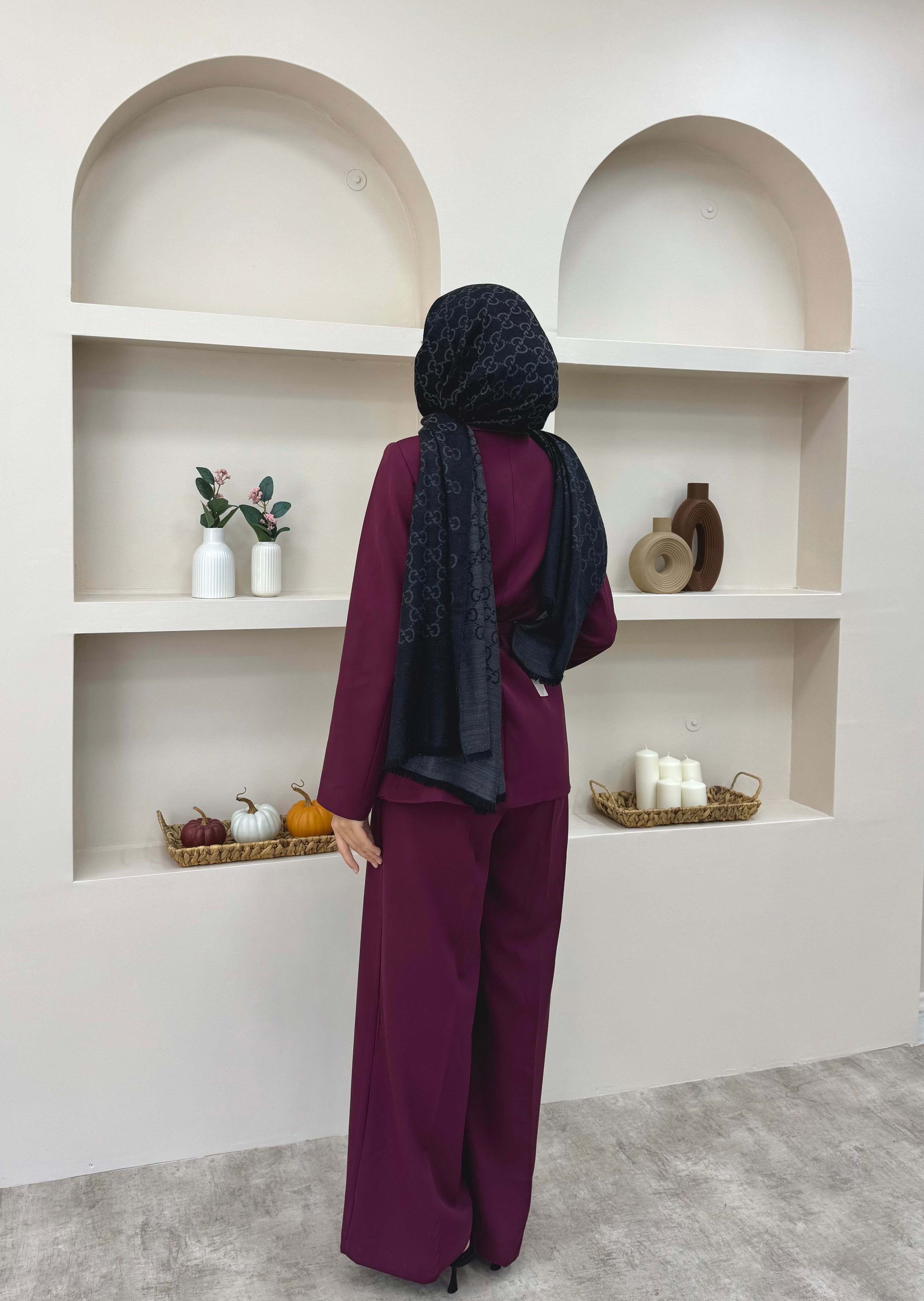 Çift Yaka Blazer Takım 